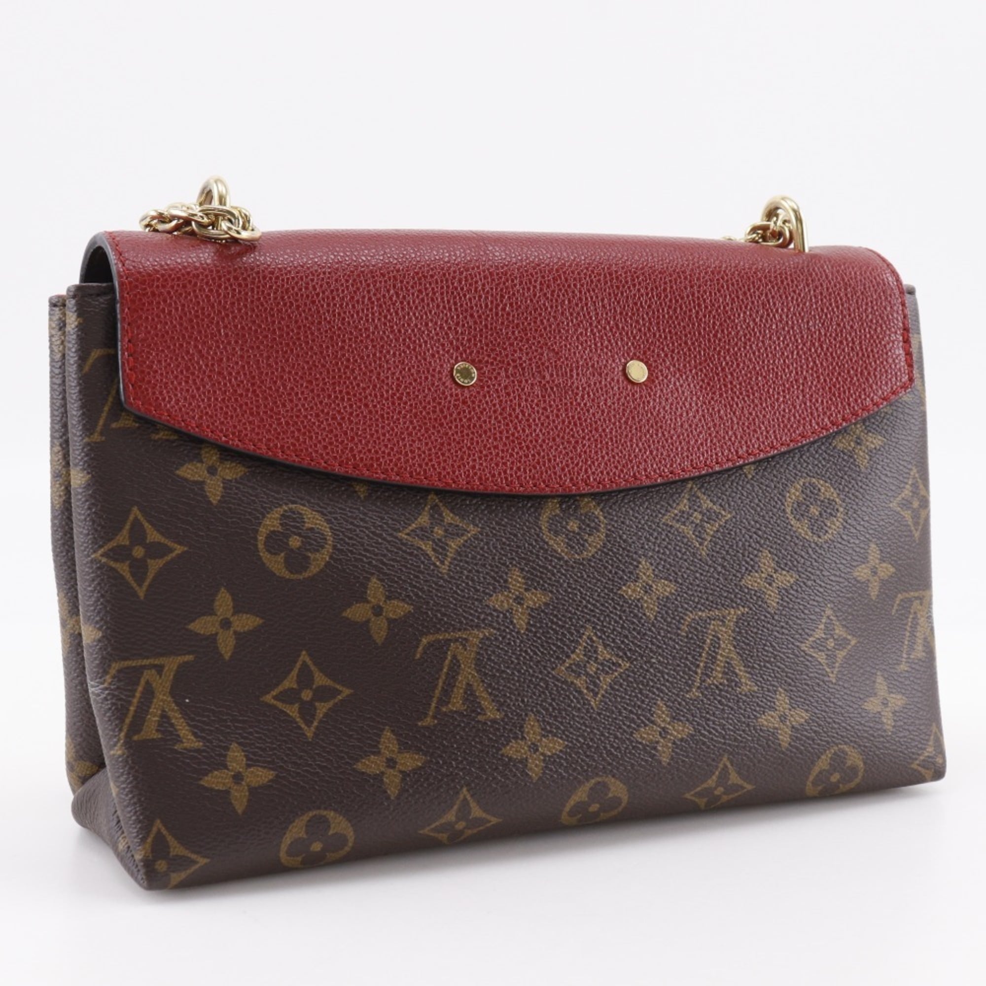 Louis Vuitton Monogram Brown Cerise Red Color Monogram Shoulder Bag (Pre-Owned)