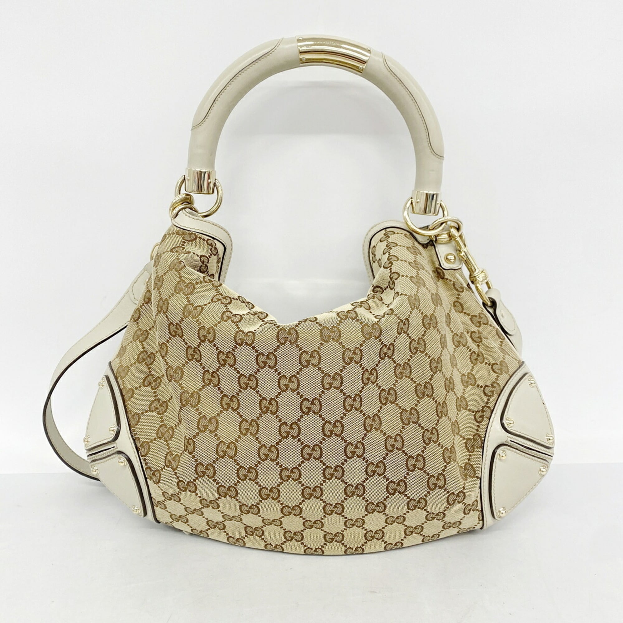 Gucci Brown Canvas Handbag (Pre-Owned)