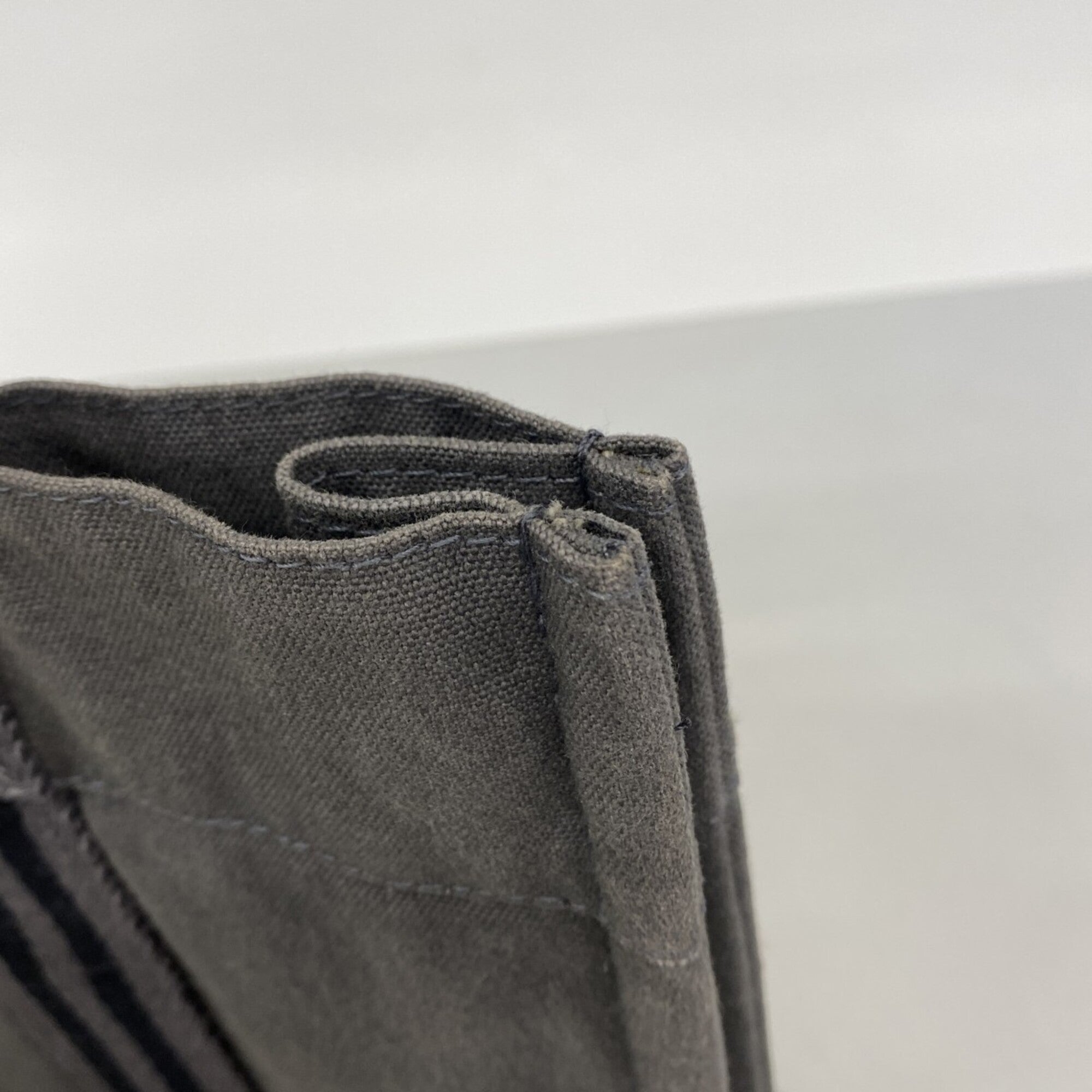 Hermes Gray Canvas Handbag (Pre-Owned)