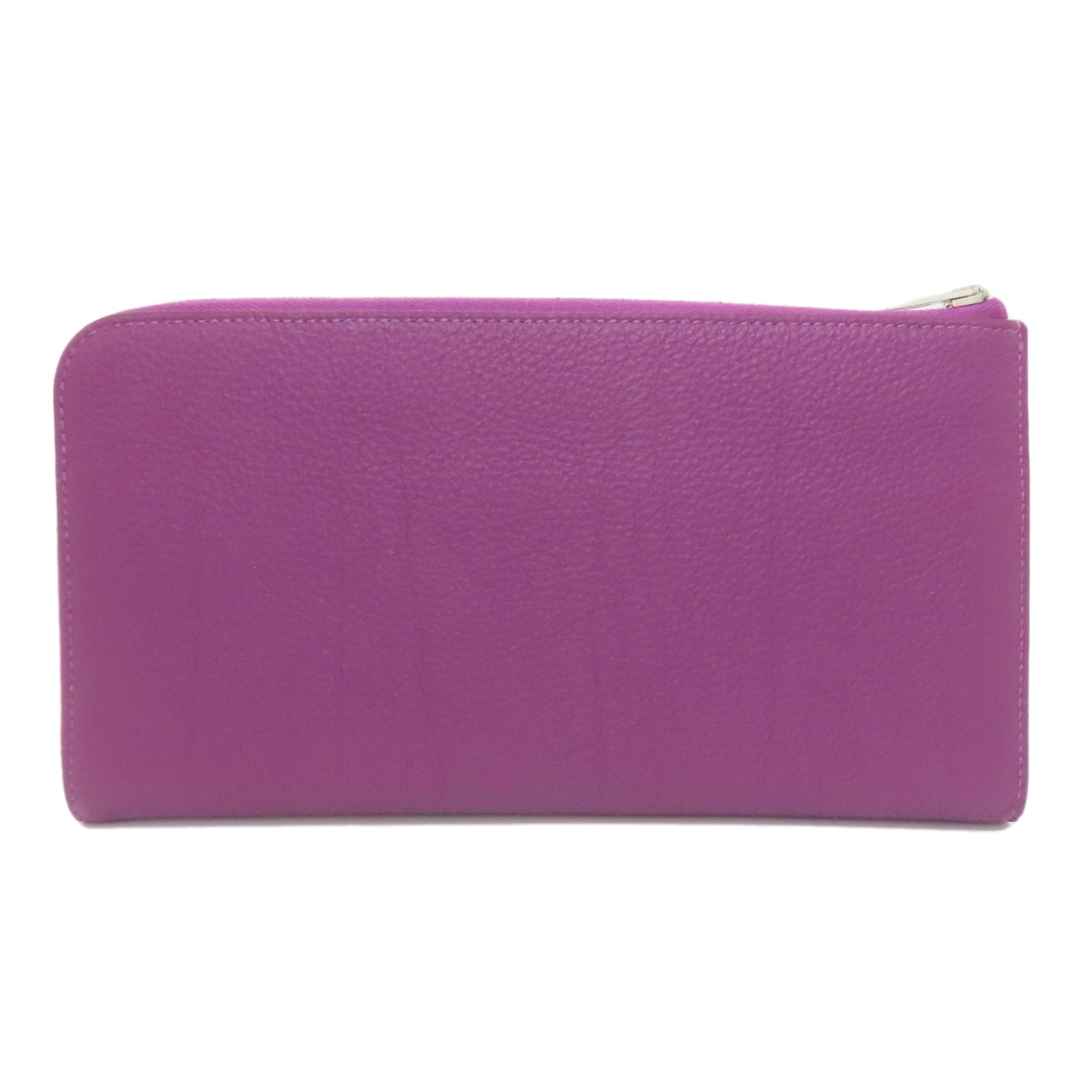 Hermes Purple Togo Leather Long Wallet (Bi-Fold) (Pre-Owned)