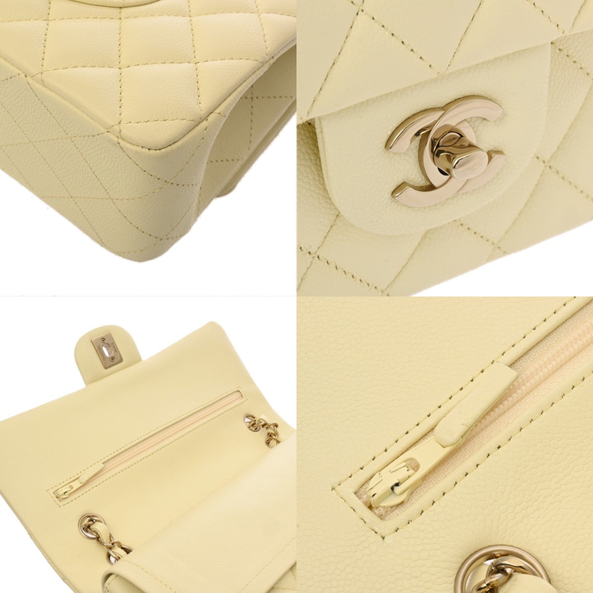 Chanel Yellow Grained Calfskin Handbag Shoulder Bag (Pre-Owned)