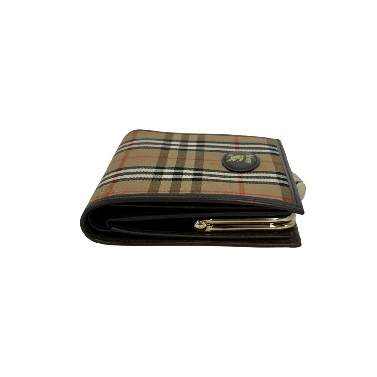 Burberry Beige Brown Canvas Leather Wallet (Bi-Fold) (Pre-Owned)