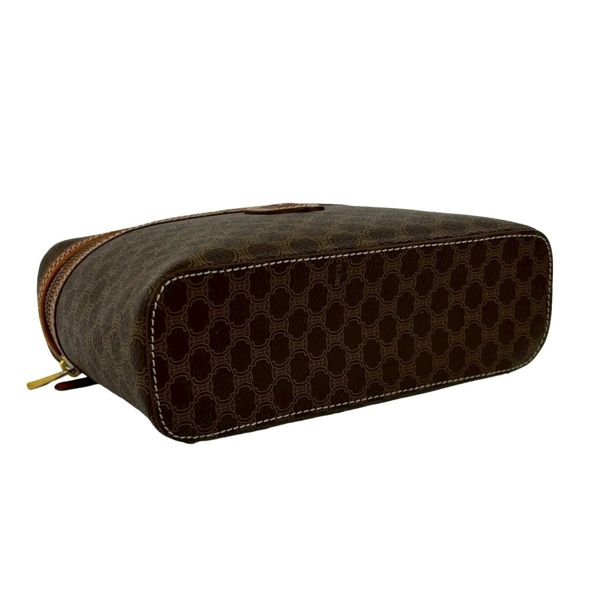 Celine Brown Pvc Leather Handbag Vanity Bag (Pre-Owned)