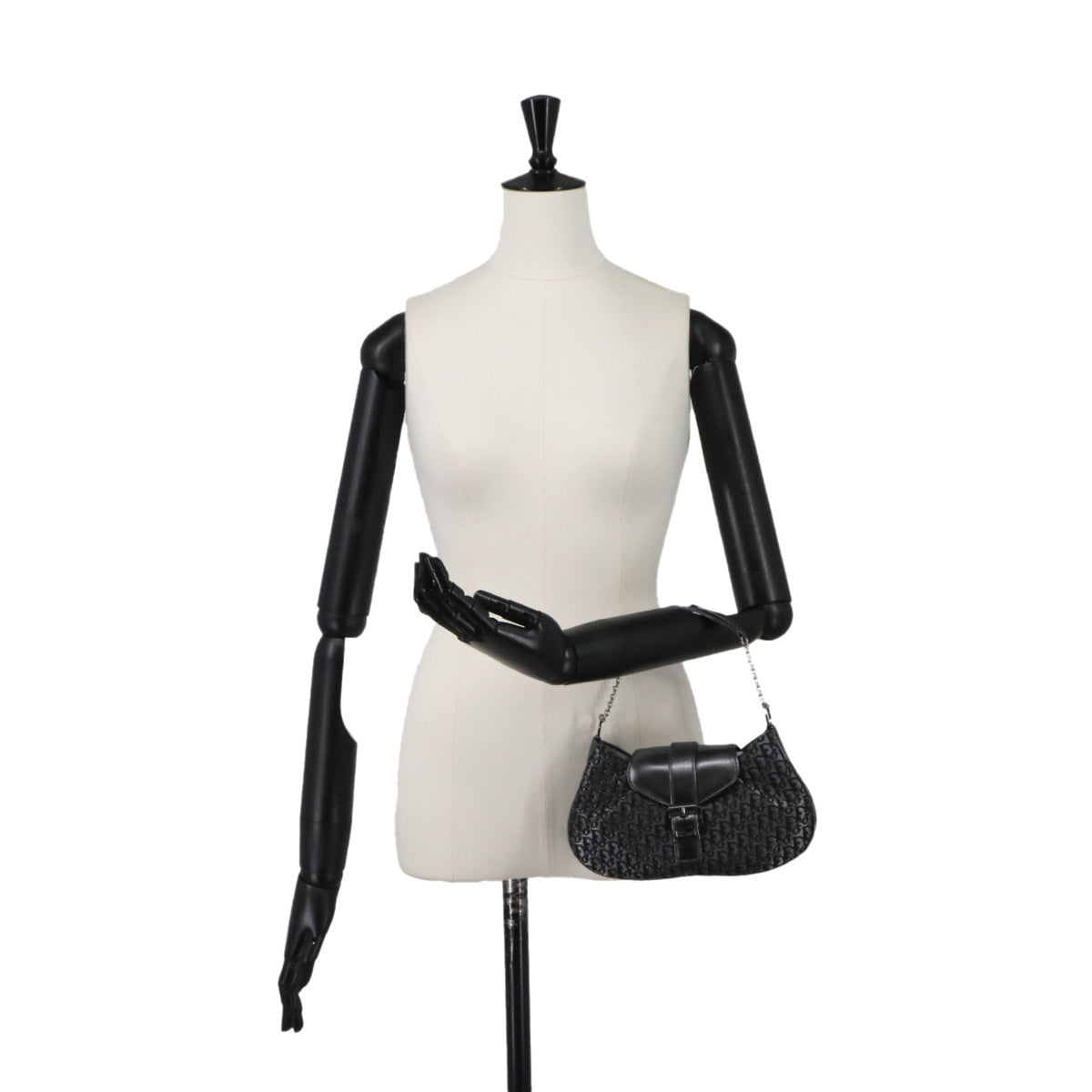 Christian Dior Gray Canvas Leather Handbag (Pre-Owned)