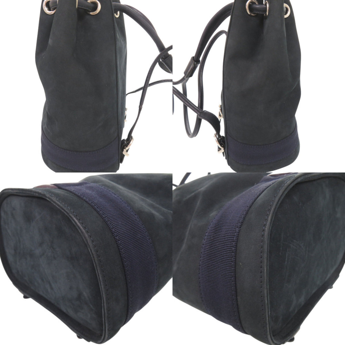 Salvatore Ferragamo Navy Suede Shoulder Bag (Pre-Owned)