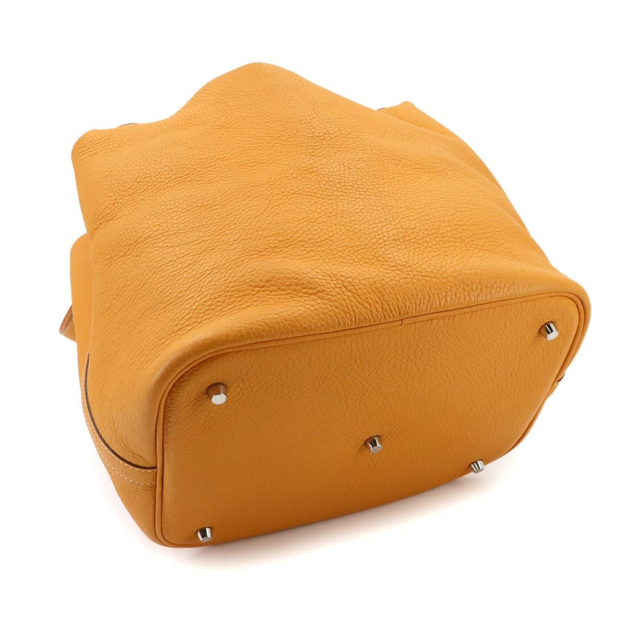 Hermes Moutarde Taurillon Clemence Leather Handbag (Pre-Owned)
