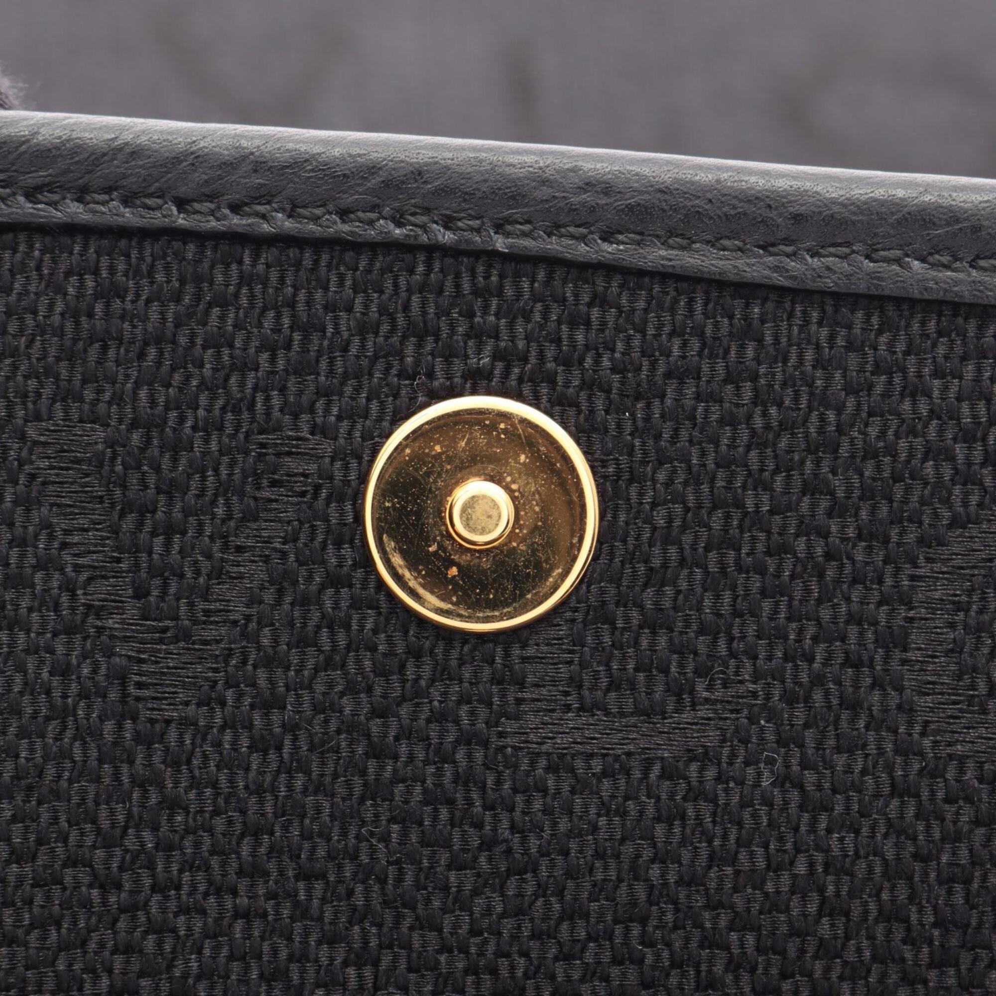 Bvlgari Black Canvas Leather Handbag Shoulder Bag (Pre-Owned)