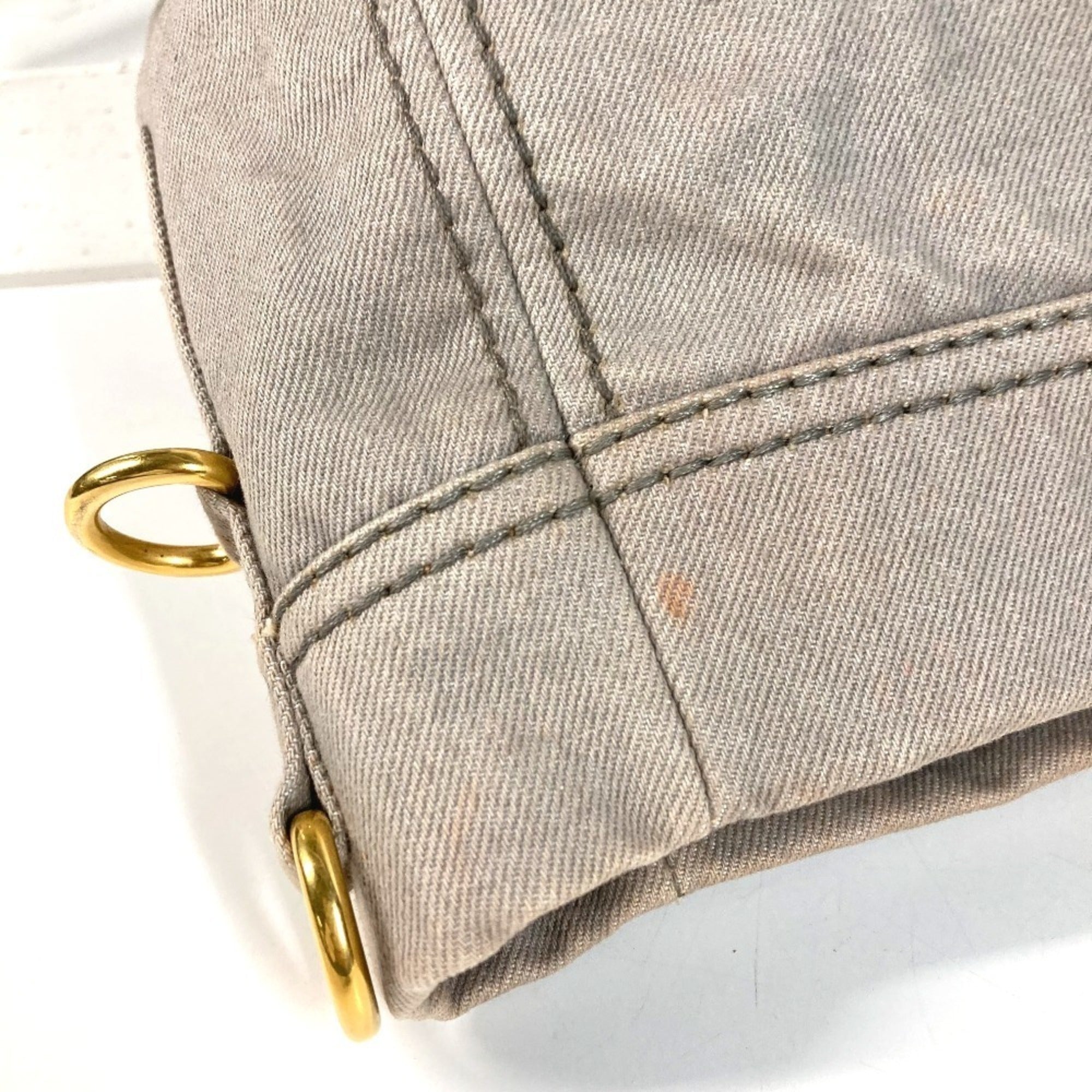 Prada Gray Canvas Handbag Tote Bag (Pre-Owned)