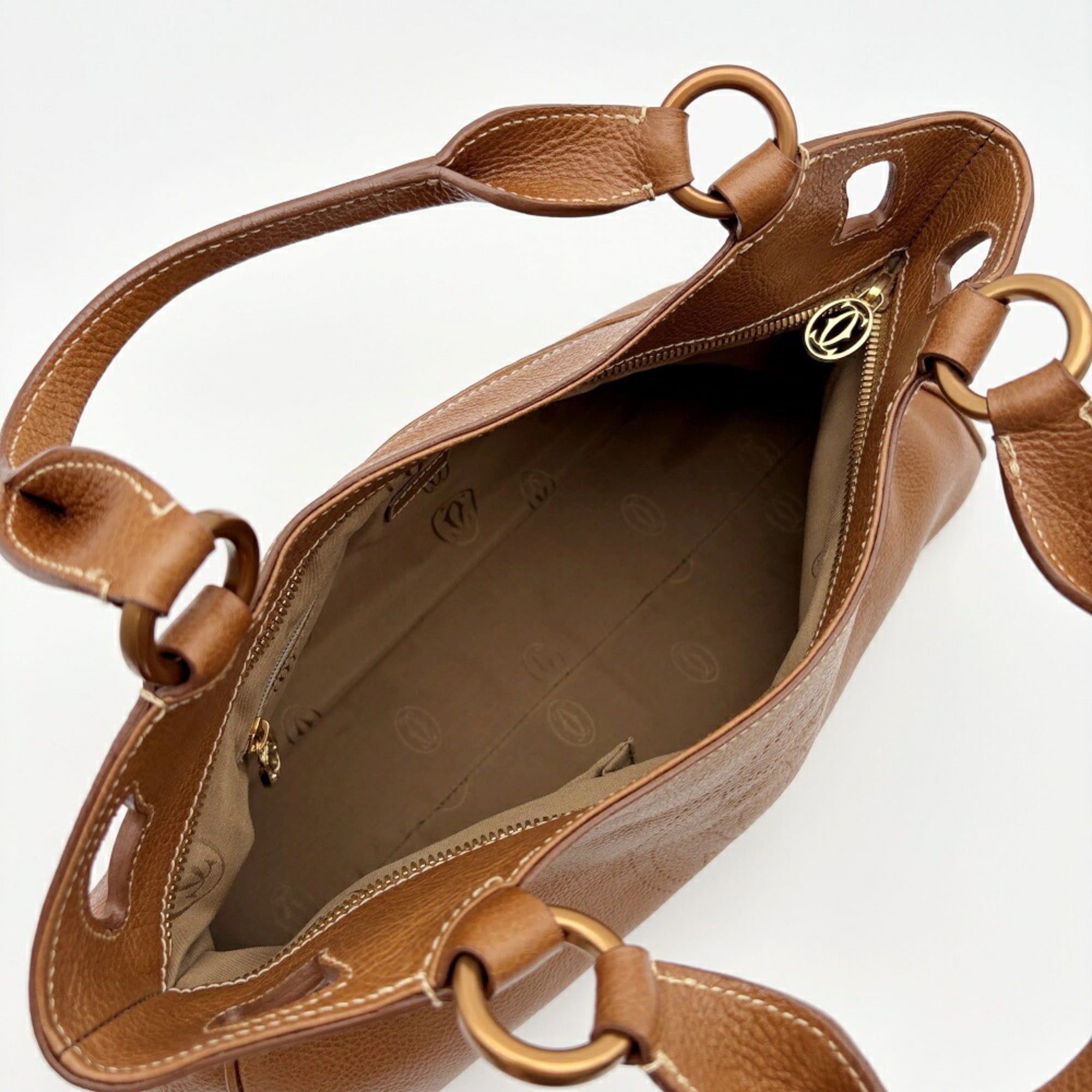 Cartier Brown Leather Tote Bag (Pre-Owned)
