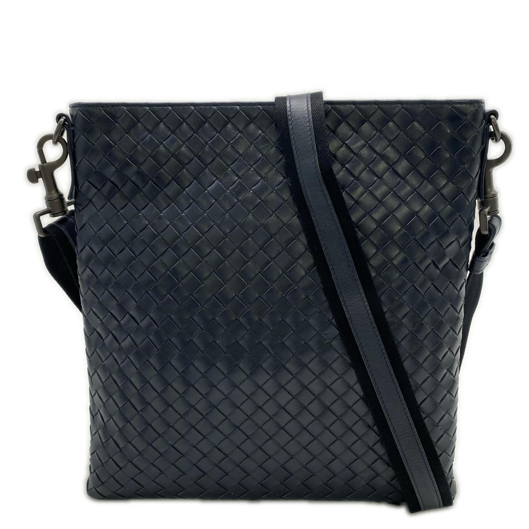 Bottega Veneta Navy Leather Shoulder Bag (Pre-Owned)
