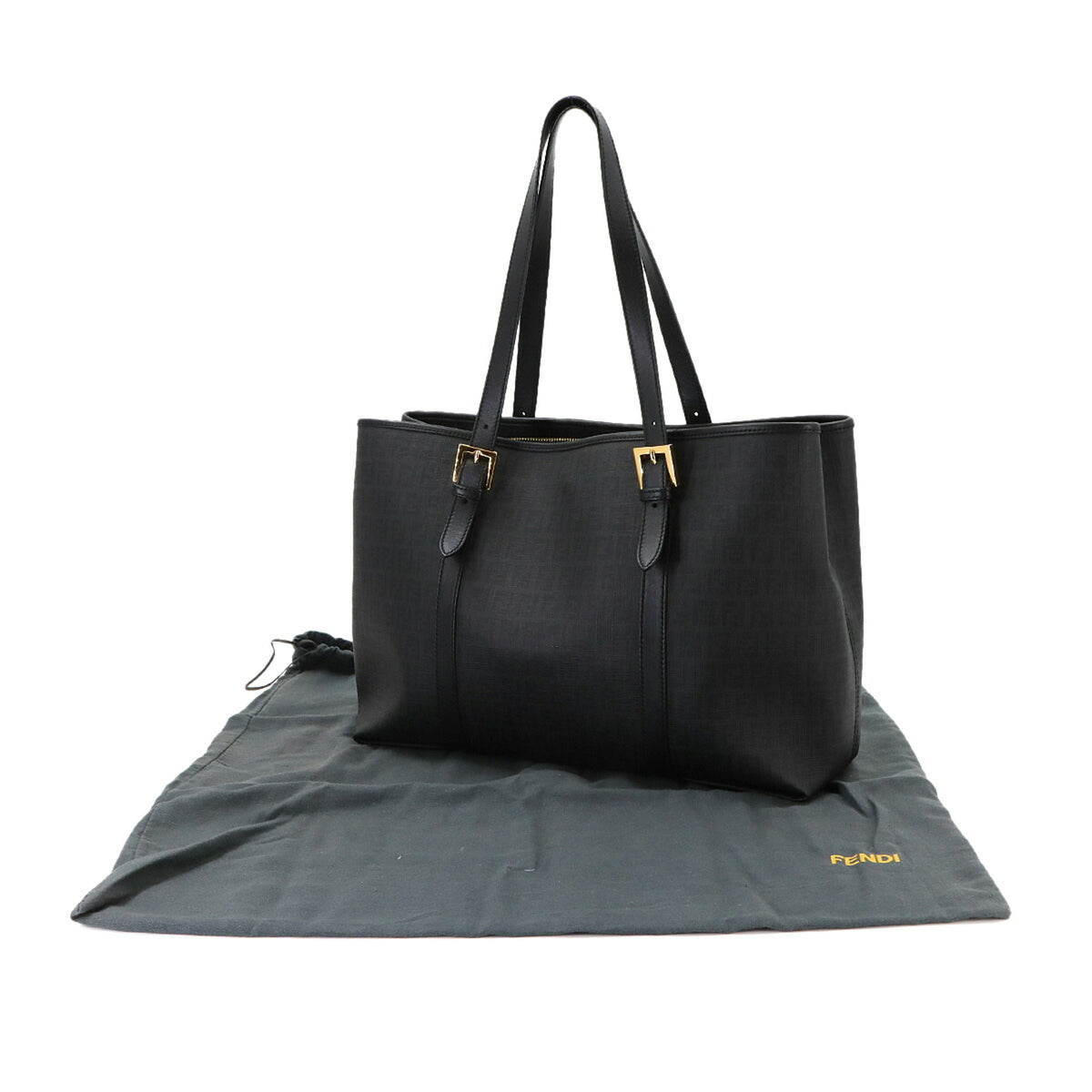 Fendi Black Pvc Leather Tote Bag (Pre-Owned)