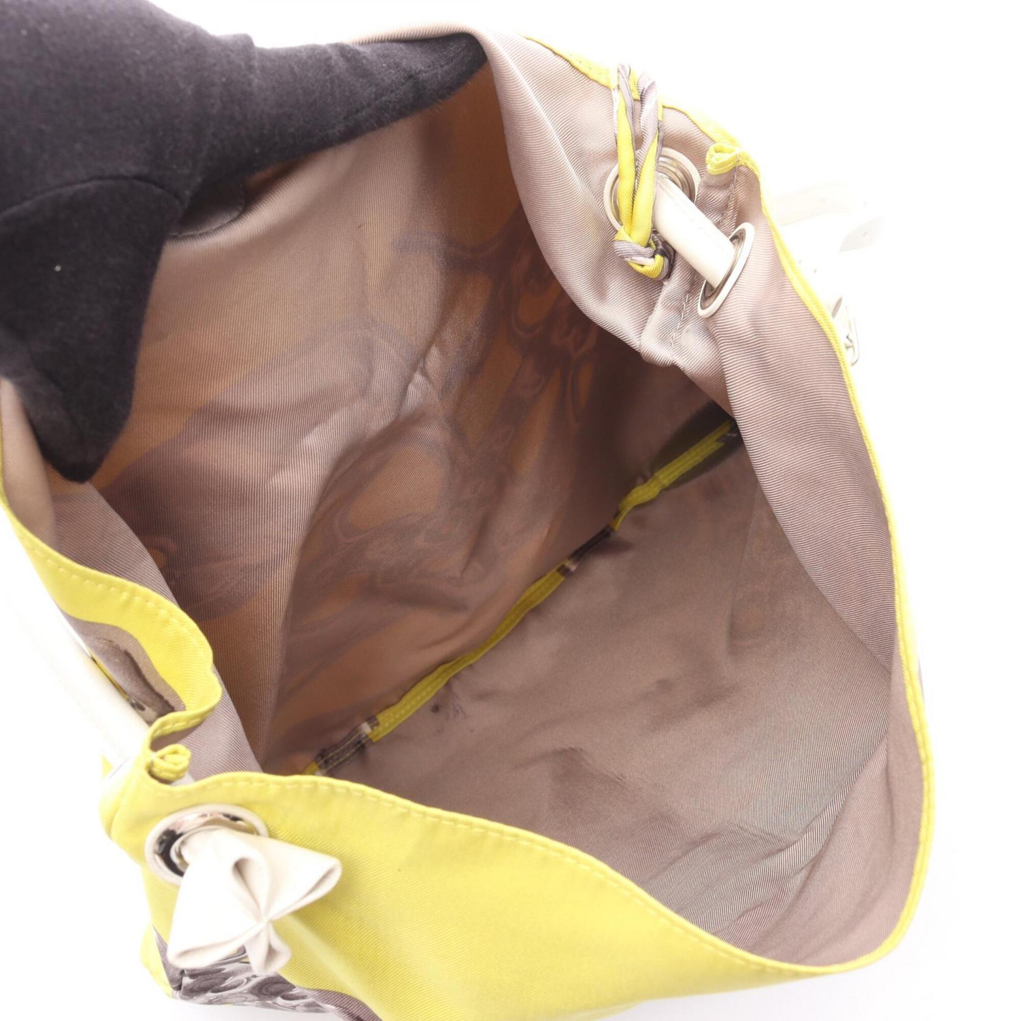 Hermes Multi-Color Yellow Silk Leather Handbag Pouch Shoulder Bag (Pre-Owned)