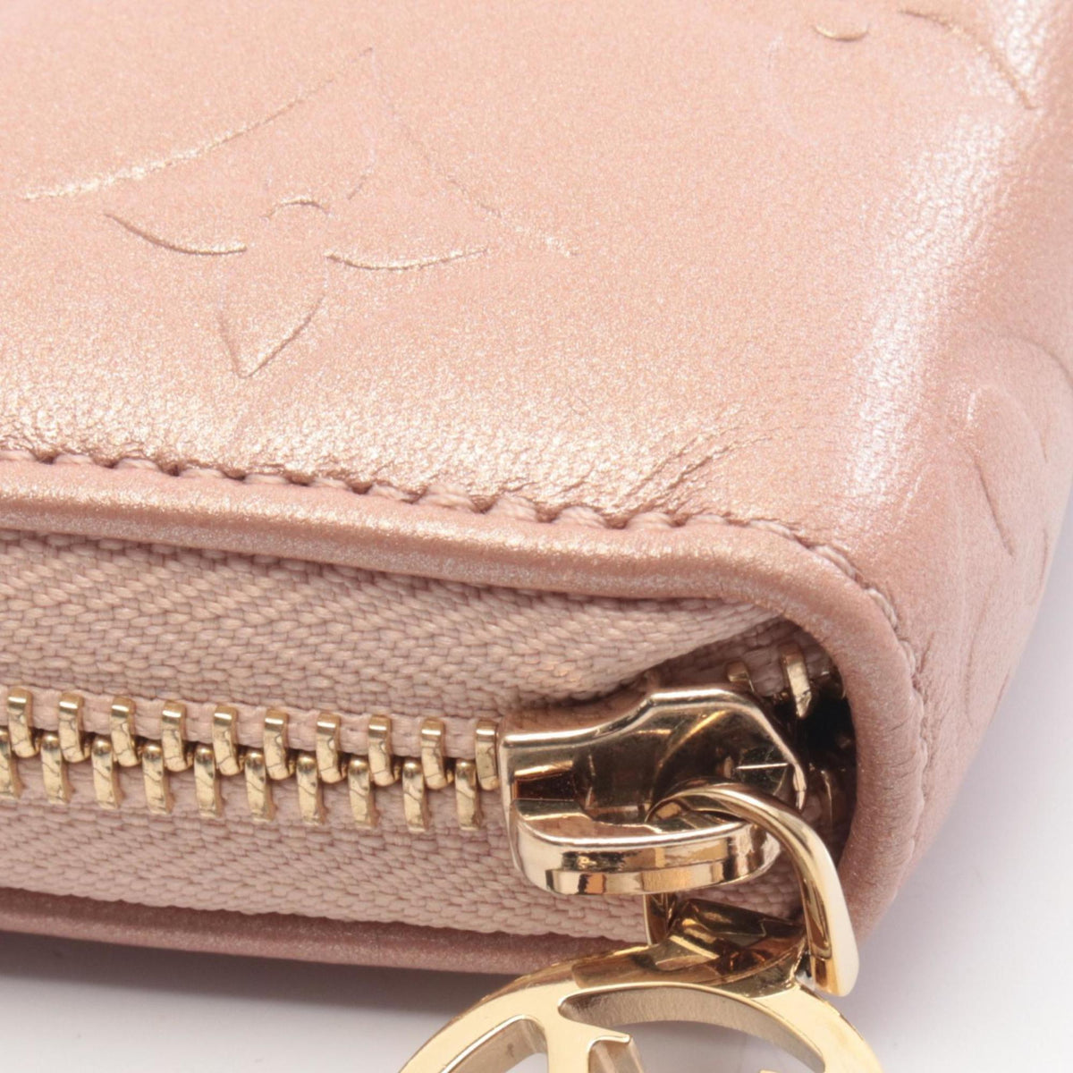 Louis Vuitton Pink Rose Gold Monogram Leather Long Wallet (Bi-Fold) (Pre-Owned)
