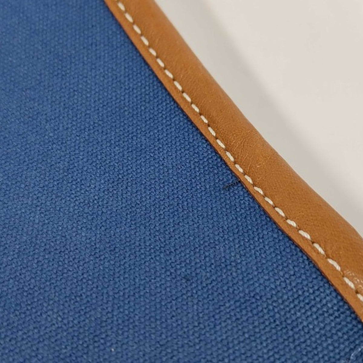 Hermes Brown Navy Canvas Leather Pouch (Pre-Owned)
