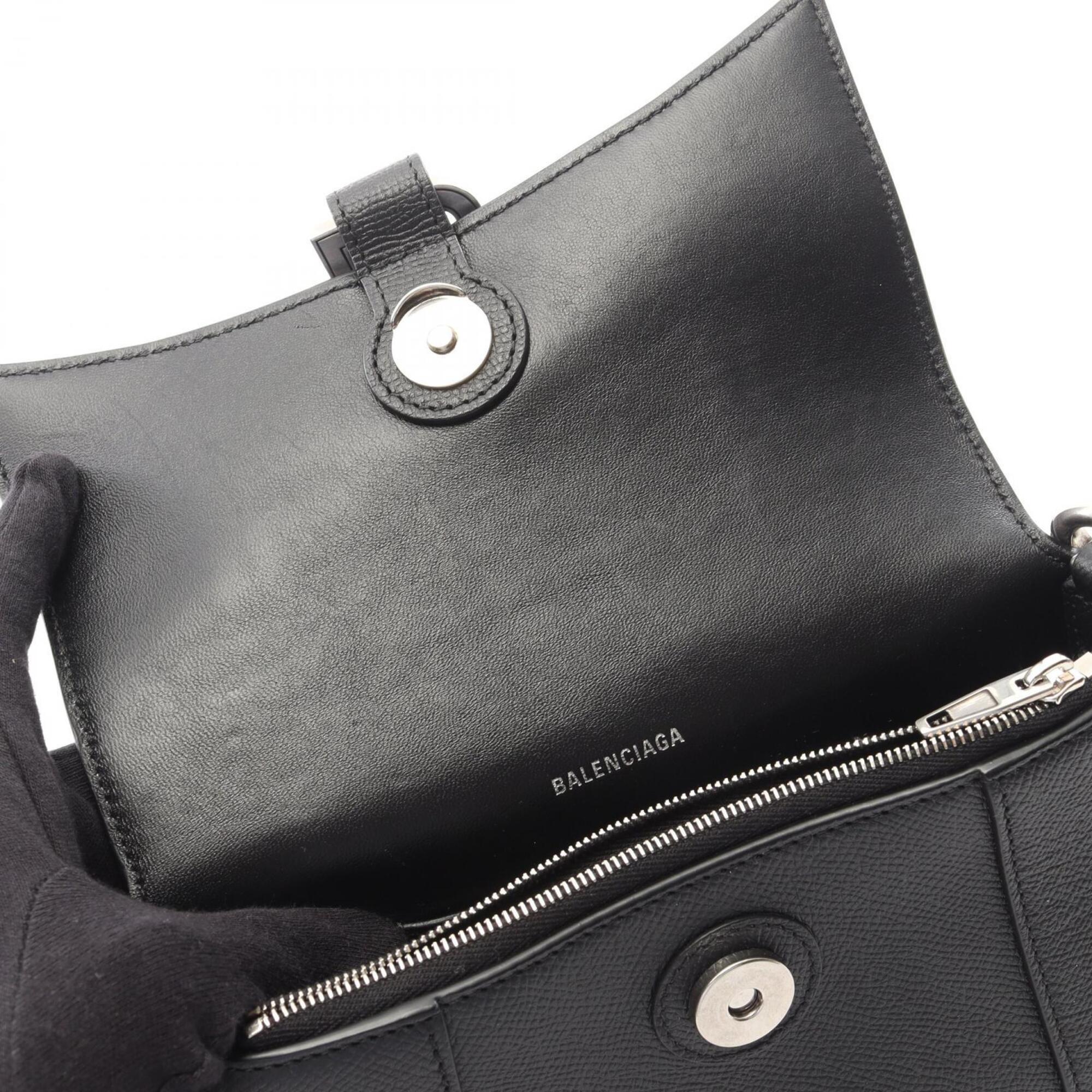 Balenciaga Black Leather Handbag Shoulder Bag (Pre-Owned)