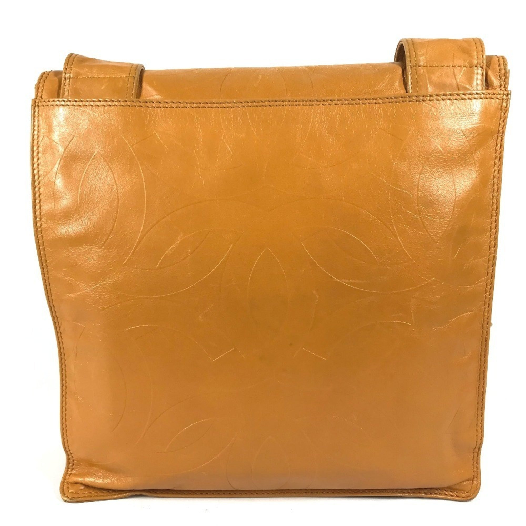 Chanel Orange Leather Pochette Shoulder Bag (Pre-Owned)