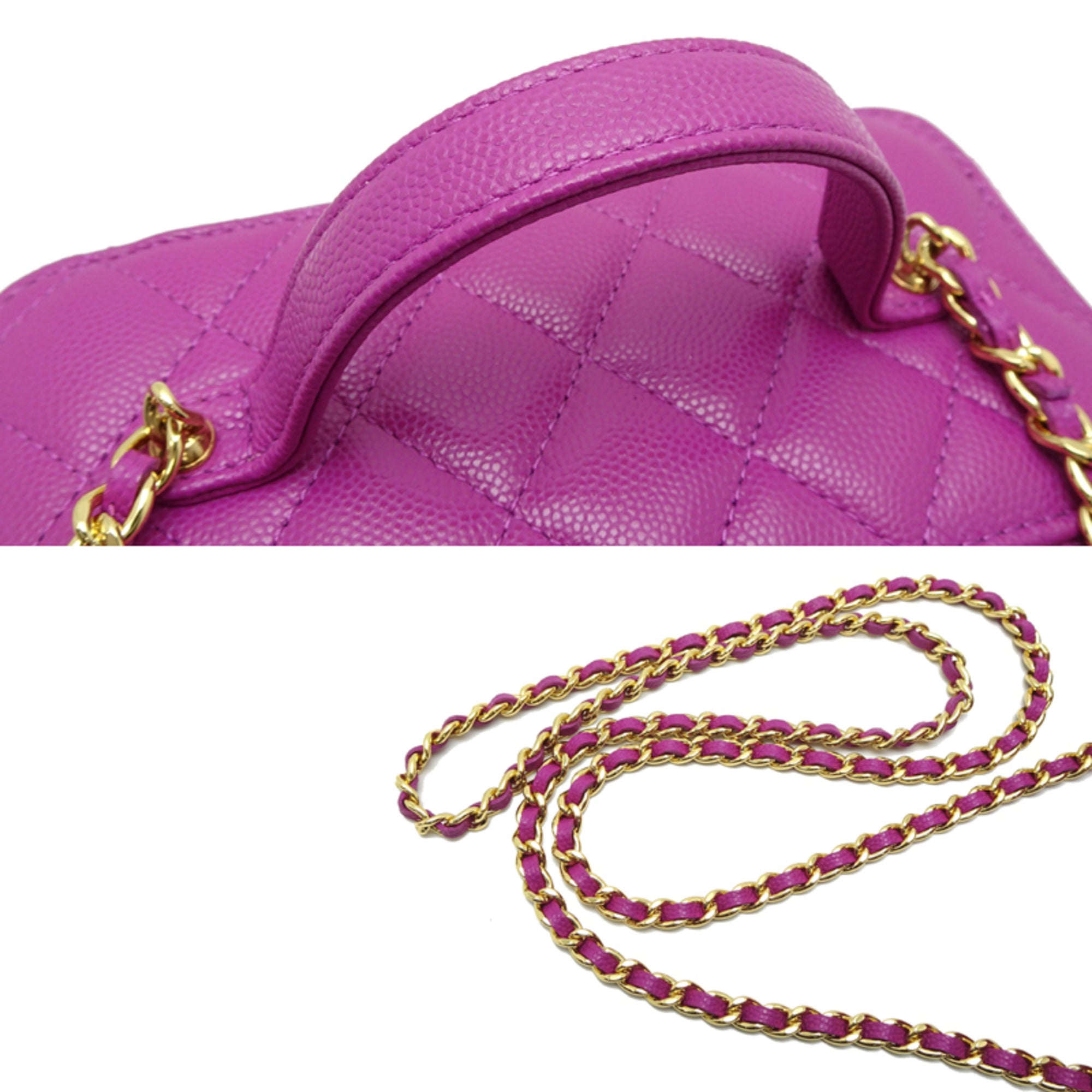 Chanel Purple Grained Calfskin Shoulder Bag (Pre-Owned)