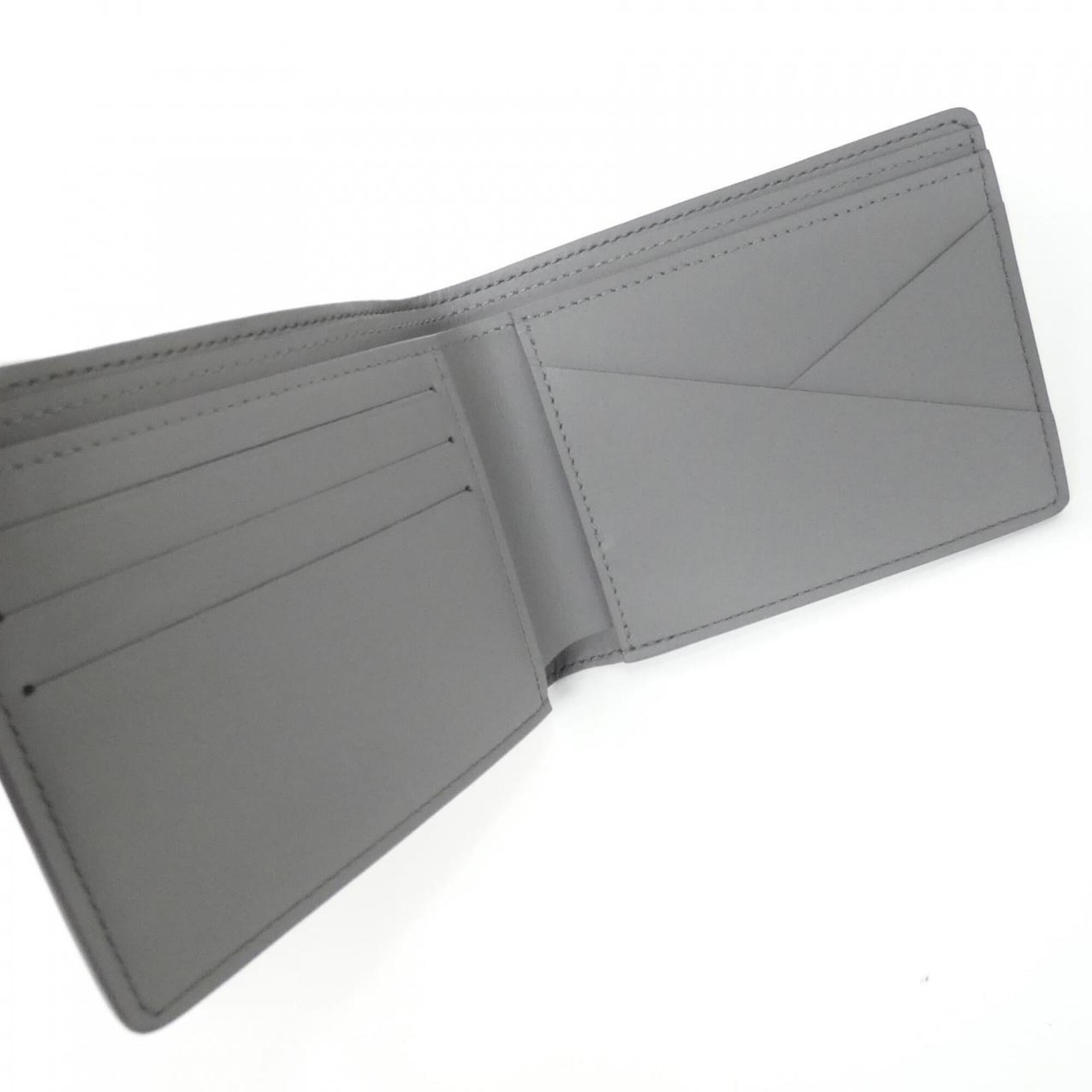 Louis Vuitton Monogram Shadow Gris Leather Wallet (Bi-Fold) (Pre-Owned)