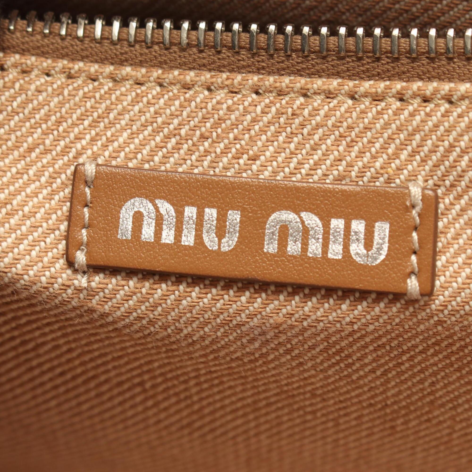 Miu Miu Beige Ivory Canvas Handbag Tote Bag (Pre-Owned)