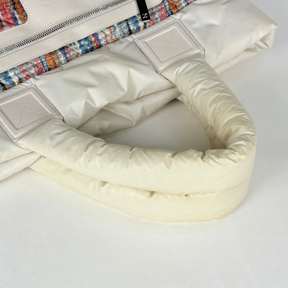 Chanel Coco Cocoon Ivory Multi-Color Nylon Leather Tote Bag (Pre-Owned)