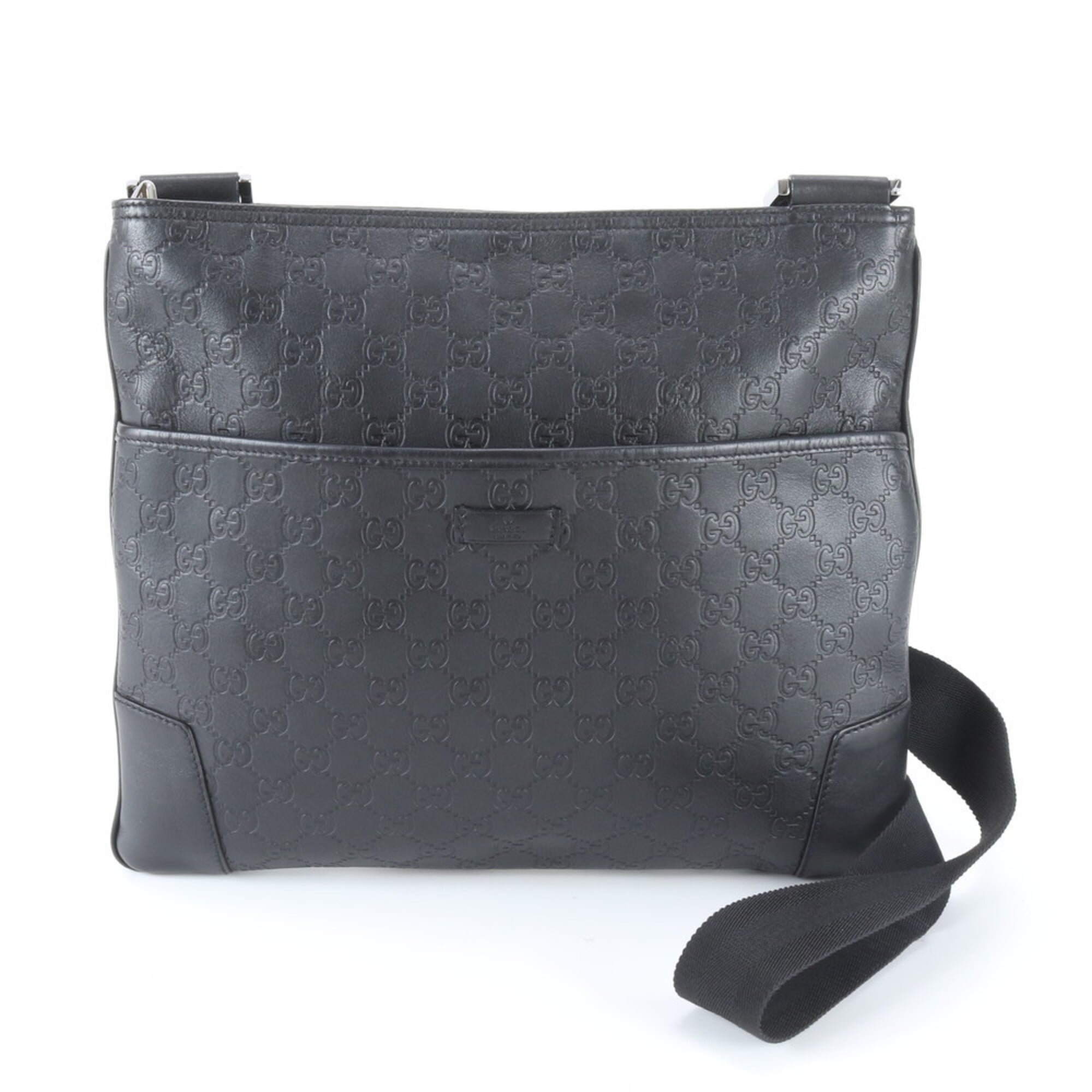 Gucci Guccissima Black Leather Shoulder Bag (Pre-Owned)