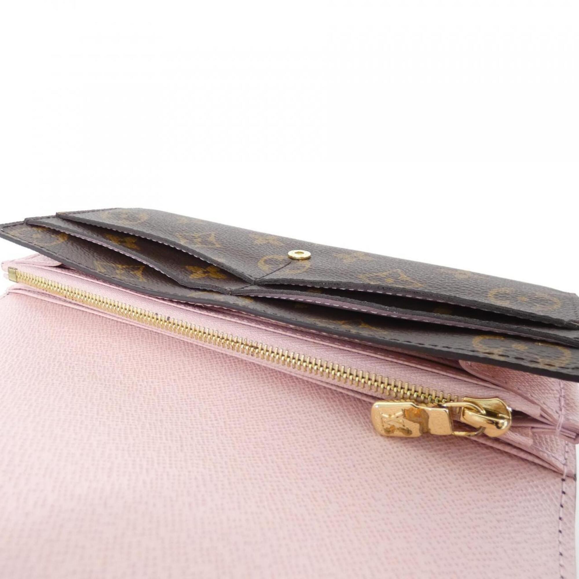 Louis Vuitton Marron Rose Ballerine Coated Canvas Long Wallet (Bi-Fold) (Pre-Owned)