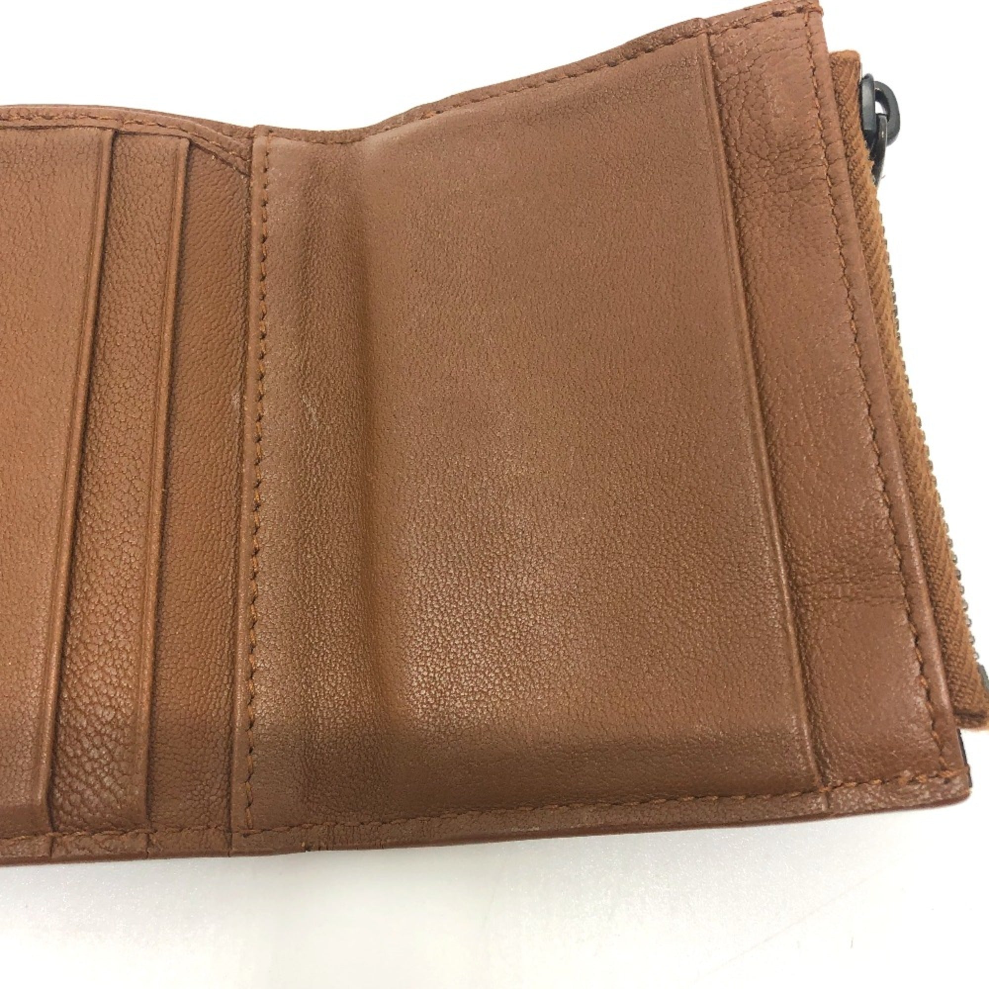 Bottega Veneta Brown Leather Wallet (Tri-Fold) (Pre-Owned)
