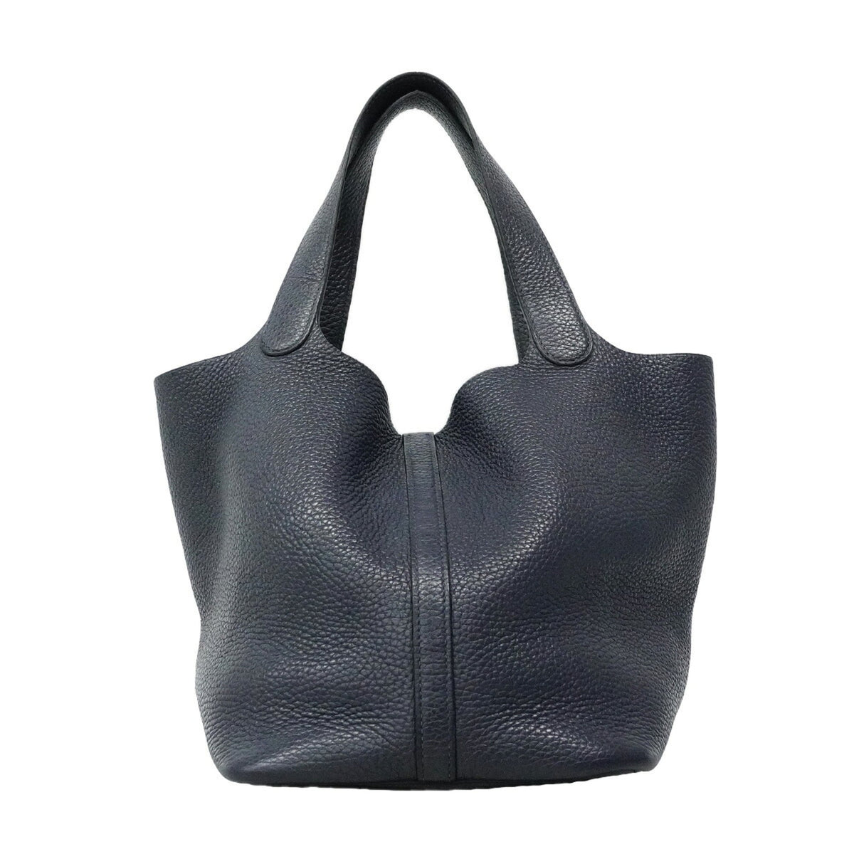 Hermes Navy Taurillon Clemence Leather Handbag (Pre-Owned)