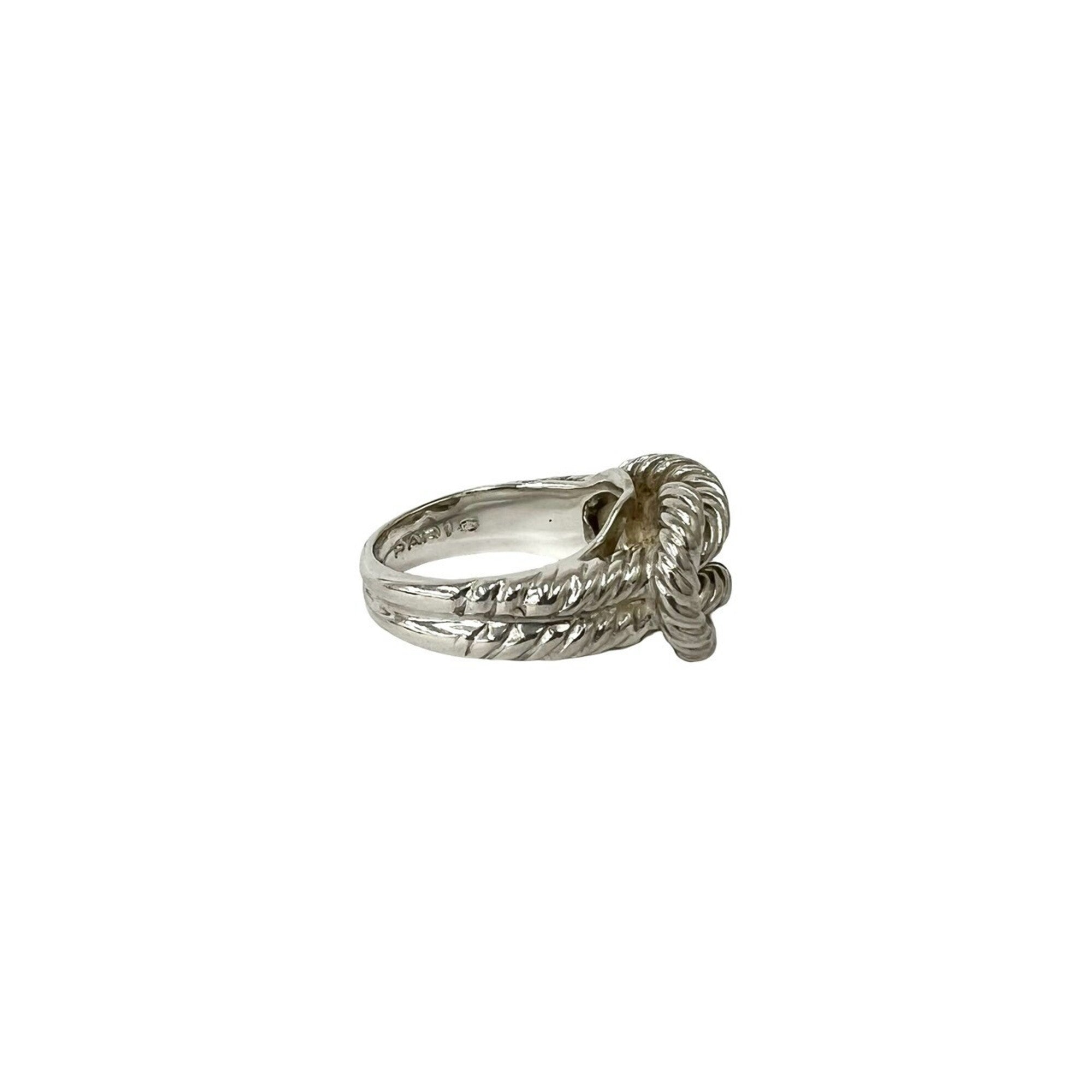 Hermes Silver Silver 925 Band Ring (Pre-Owned)