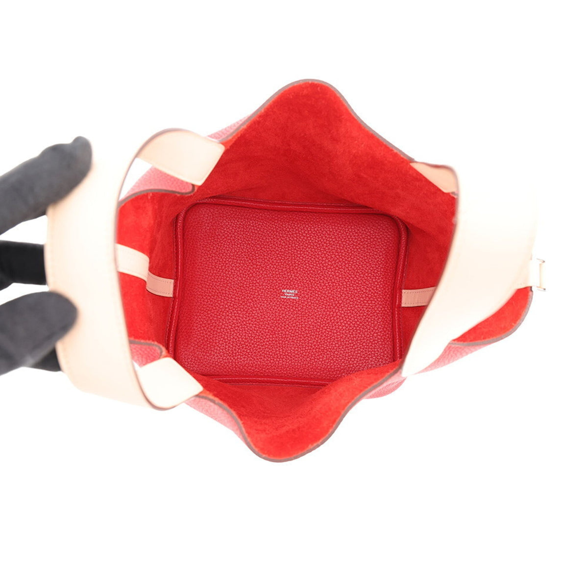 Hermes Red Color Rose Eglantine Taurillon Clemence Leather Swift Leather Handbag (Pre-Owned)