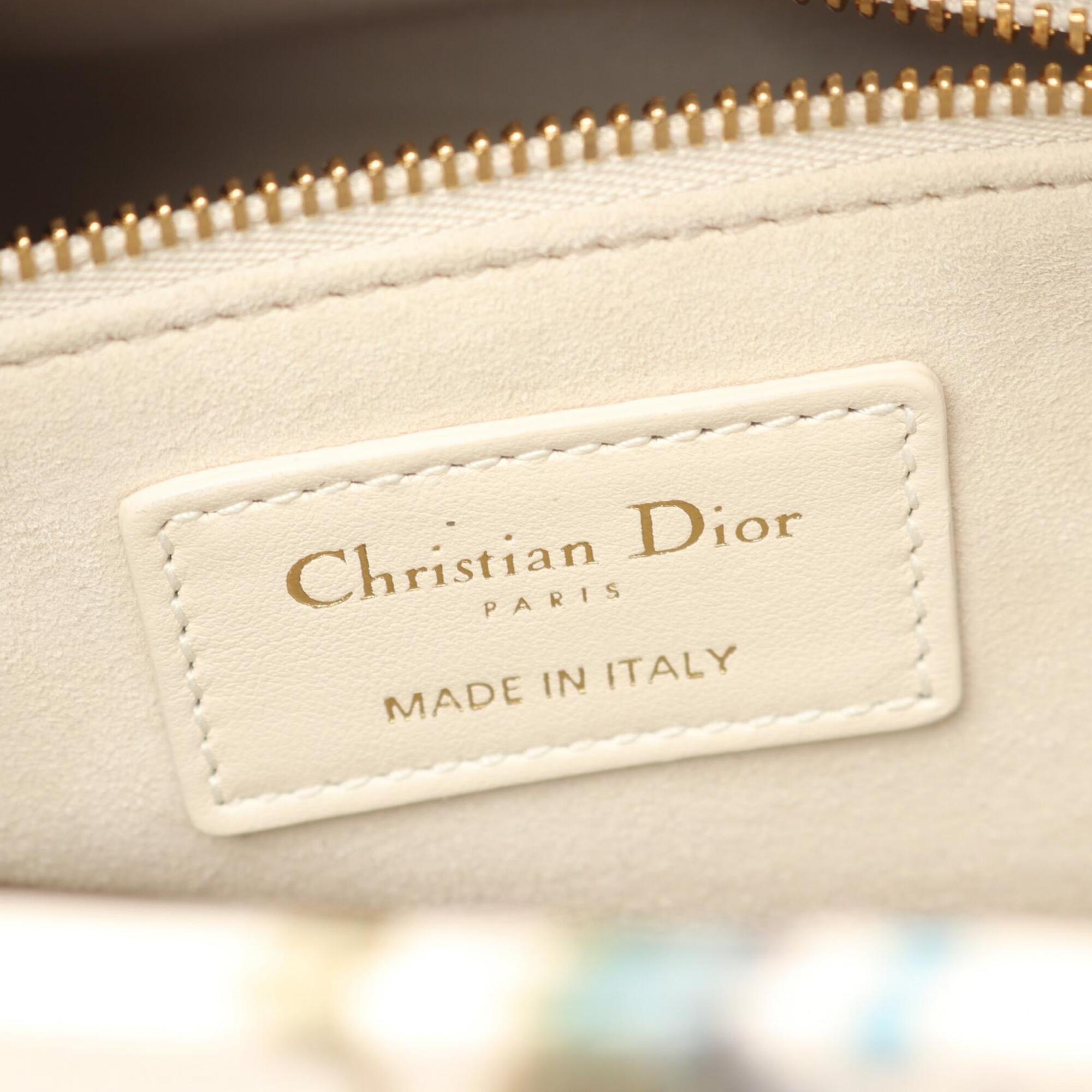 Christian Dior Multi-Color White Leather Handbag (Pre-Owned)