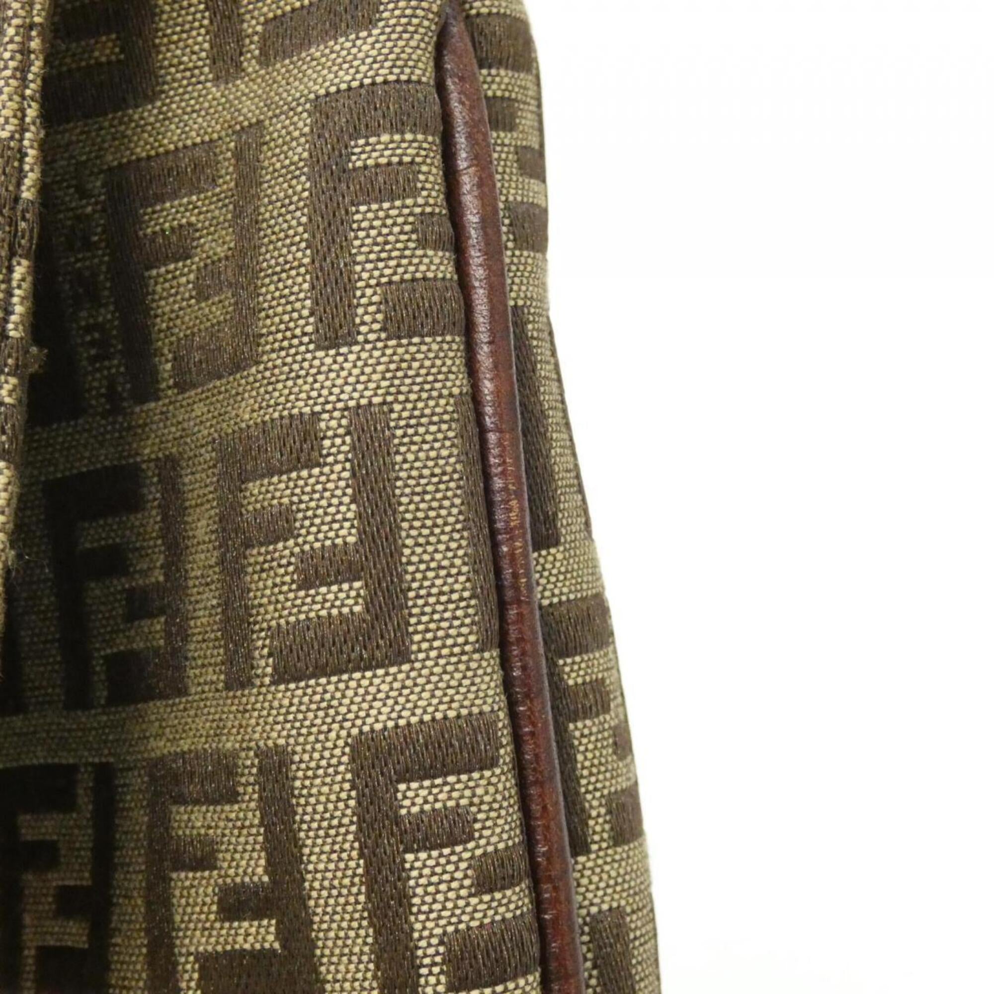 Fendi Beige Canvas Shoulder Bag (Pre-Owned)