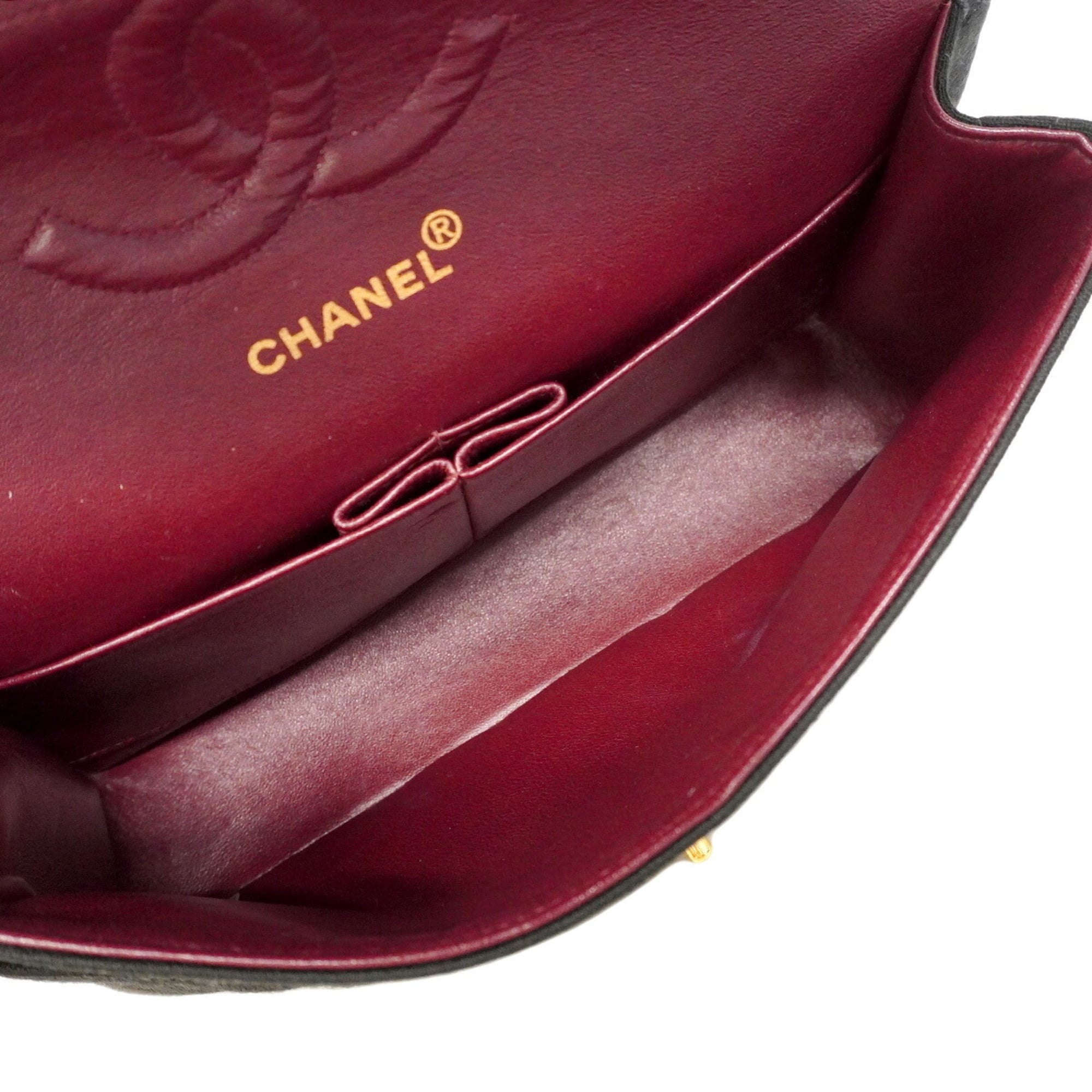 Chanel Black Cotton Shoulder Bag (Pre-Owned)