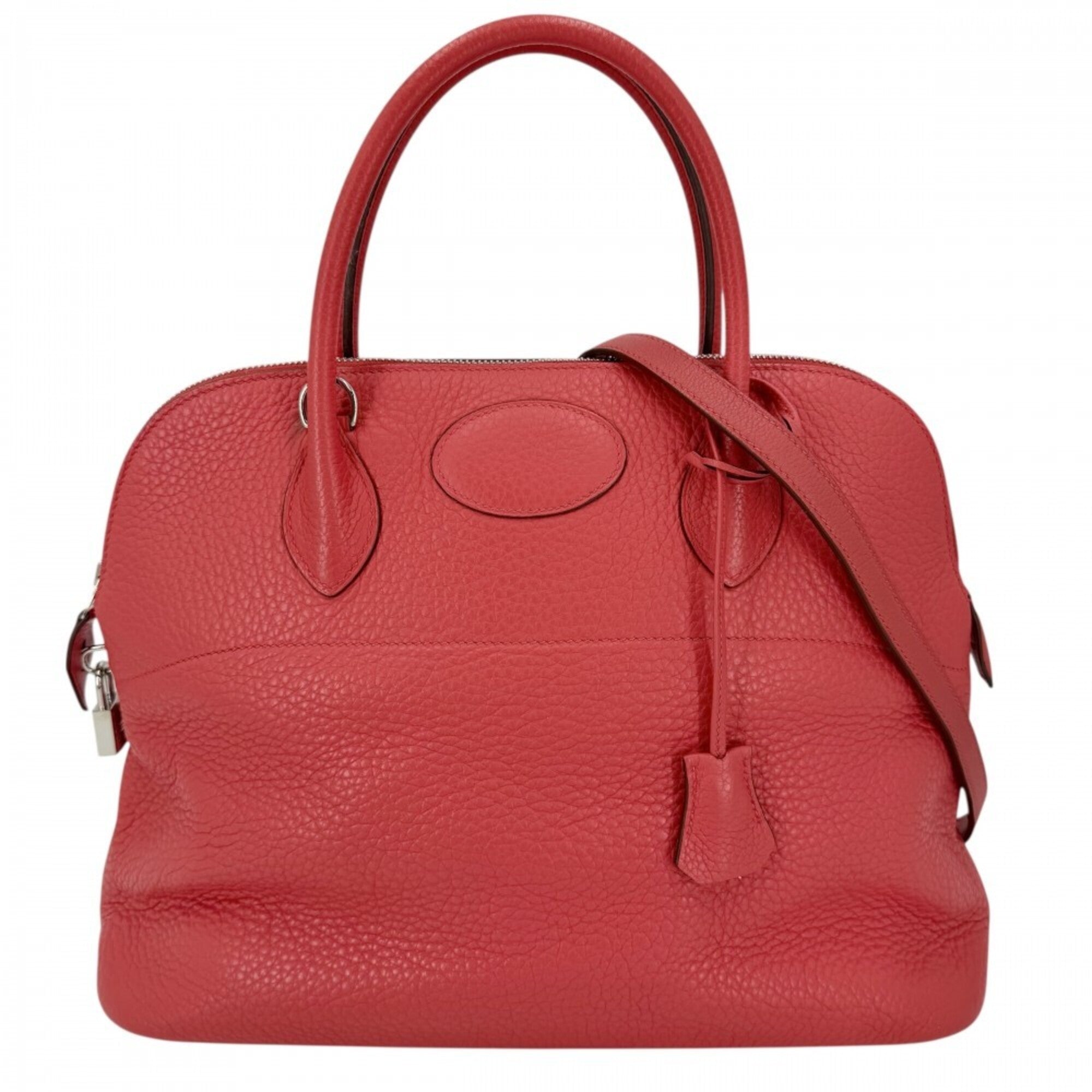 Hermes Red Color Leather Handbag Shoulder Bag (Pre-Owned)