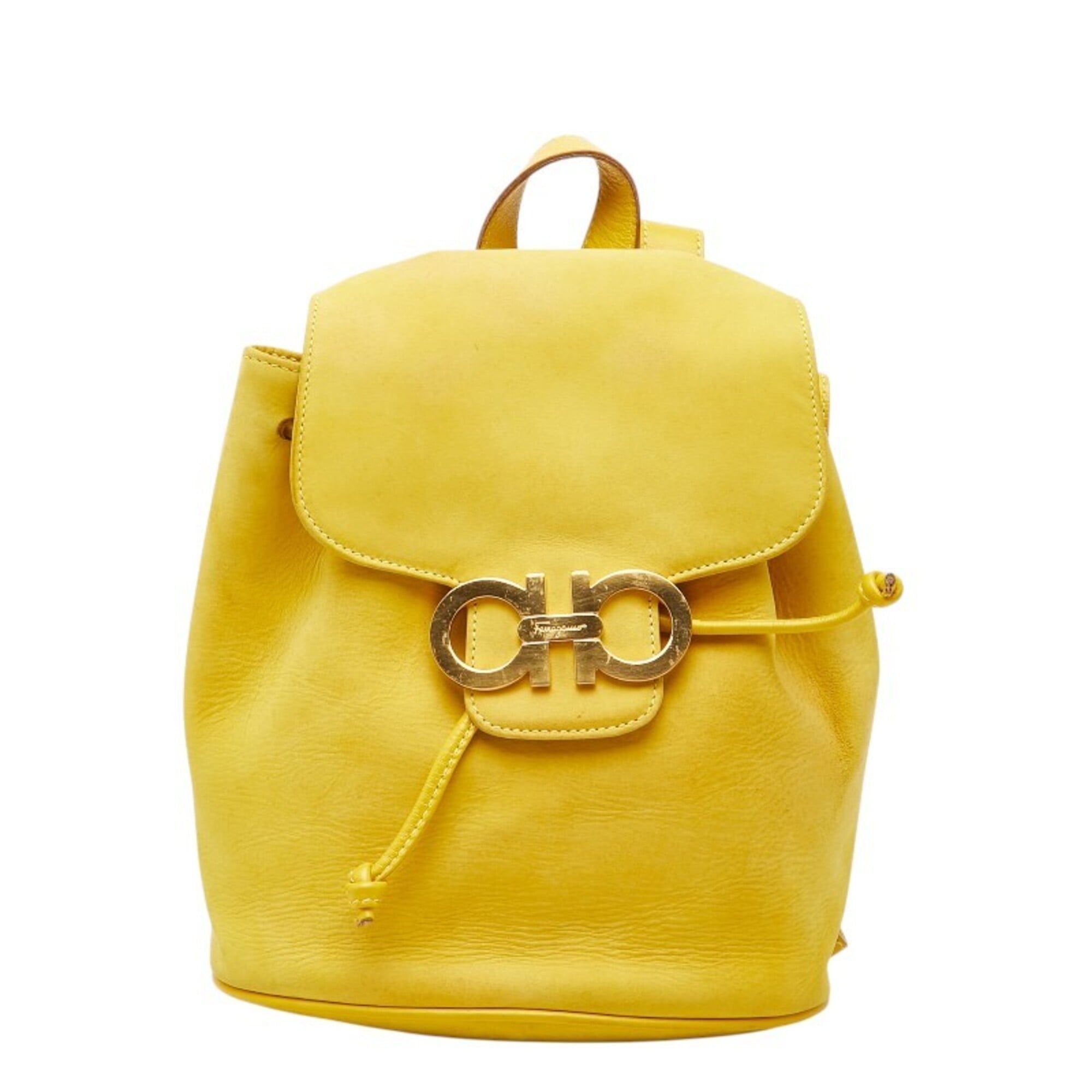 Salvatore Ferragamo Yellow Leather Backpack (Pre-Owned)