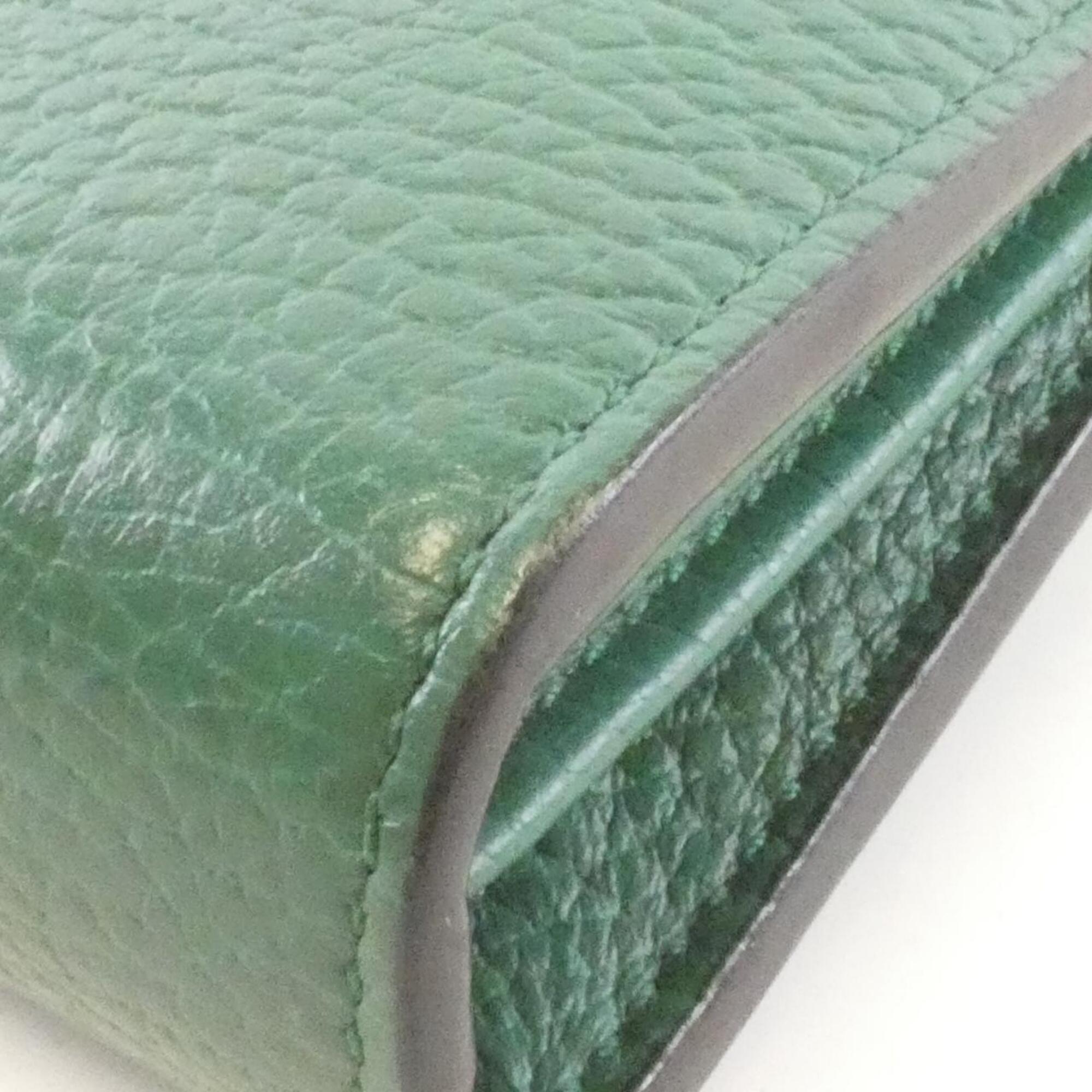 Gucci Emerald Green Leather Chain/Shoulder Wallet (Pre-Owned)