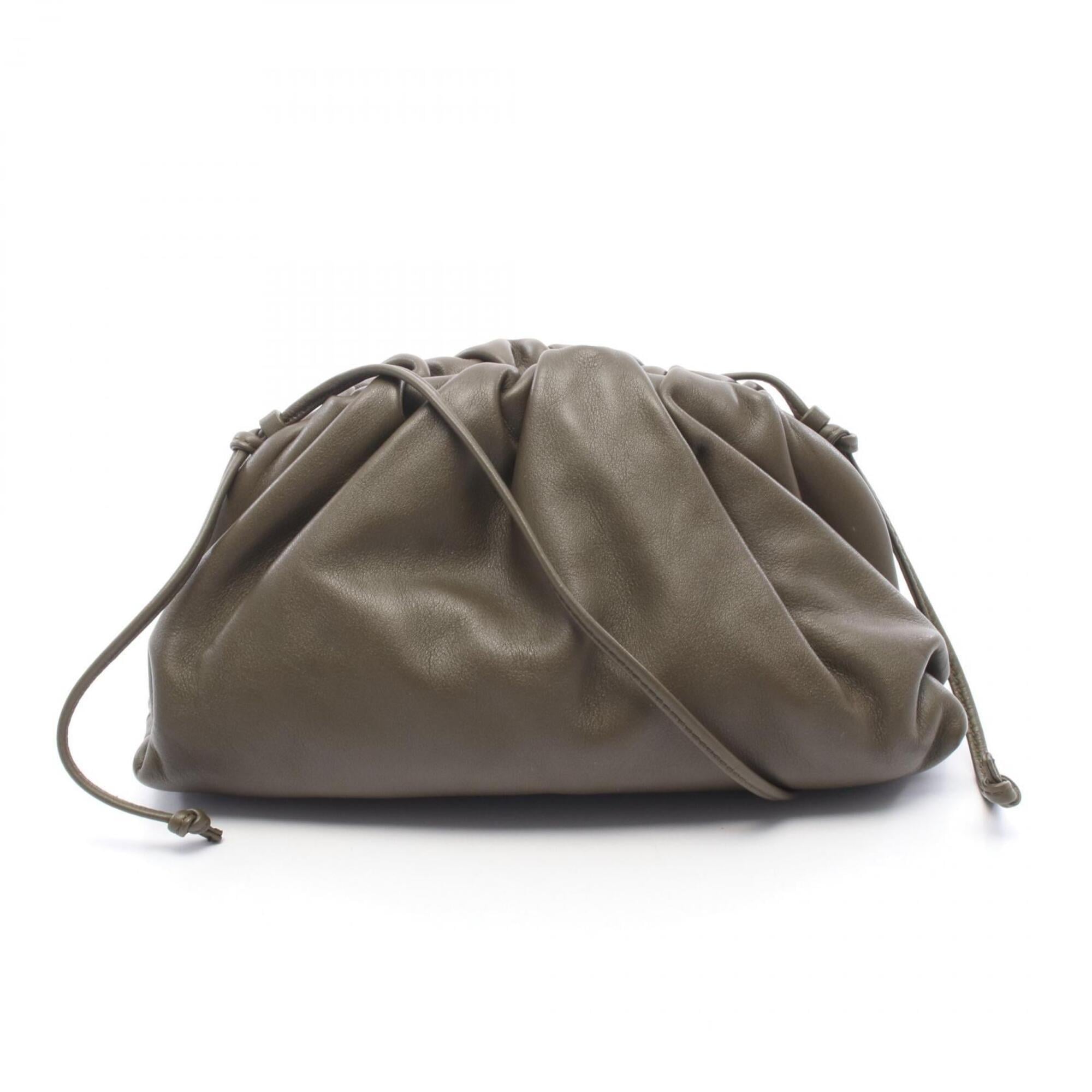Bottega Veneta Khaki Leather Handbag Pouch Shoulder Bag (Pre-Owned)