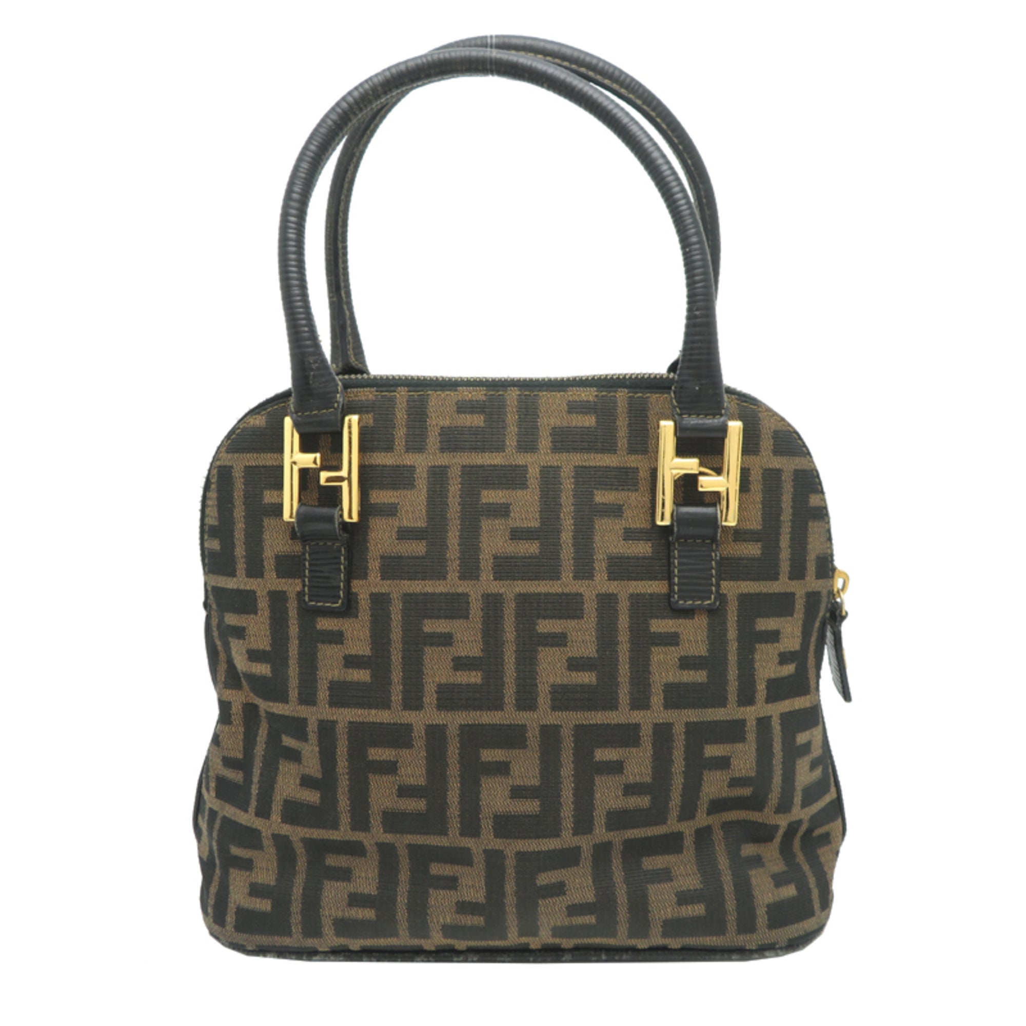 Fendi Brown Canvas Handbag Tote Bag (Pre-Owned)
