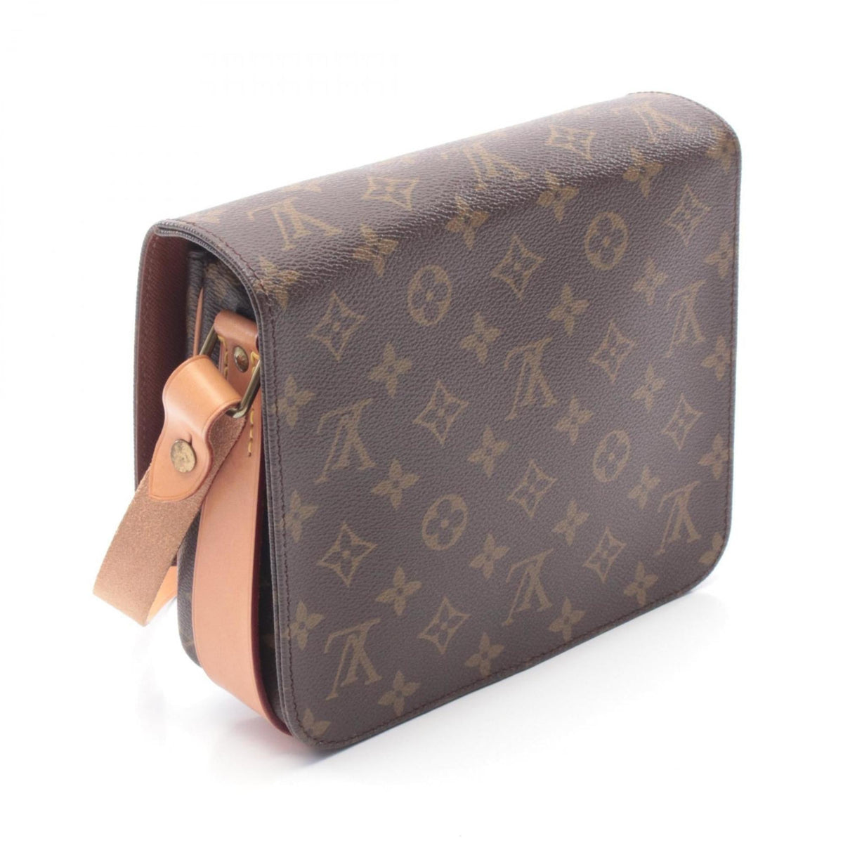 Louis Vuitton Brown Coated Canvas Leather Handbag Shoulder Bag (Pre-Owned)