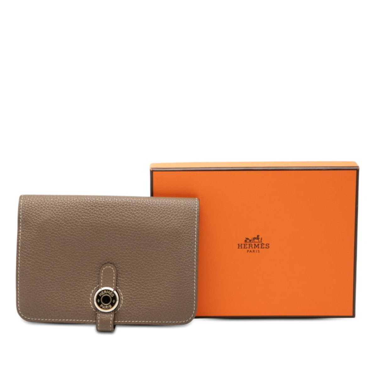 Hermes Etoupe Gray Grayish Togo Leather Wallet (Bi-Fold) (Pre-Owned)