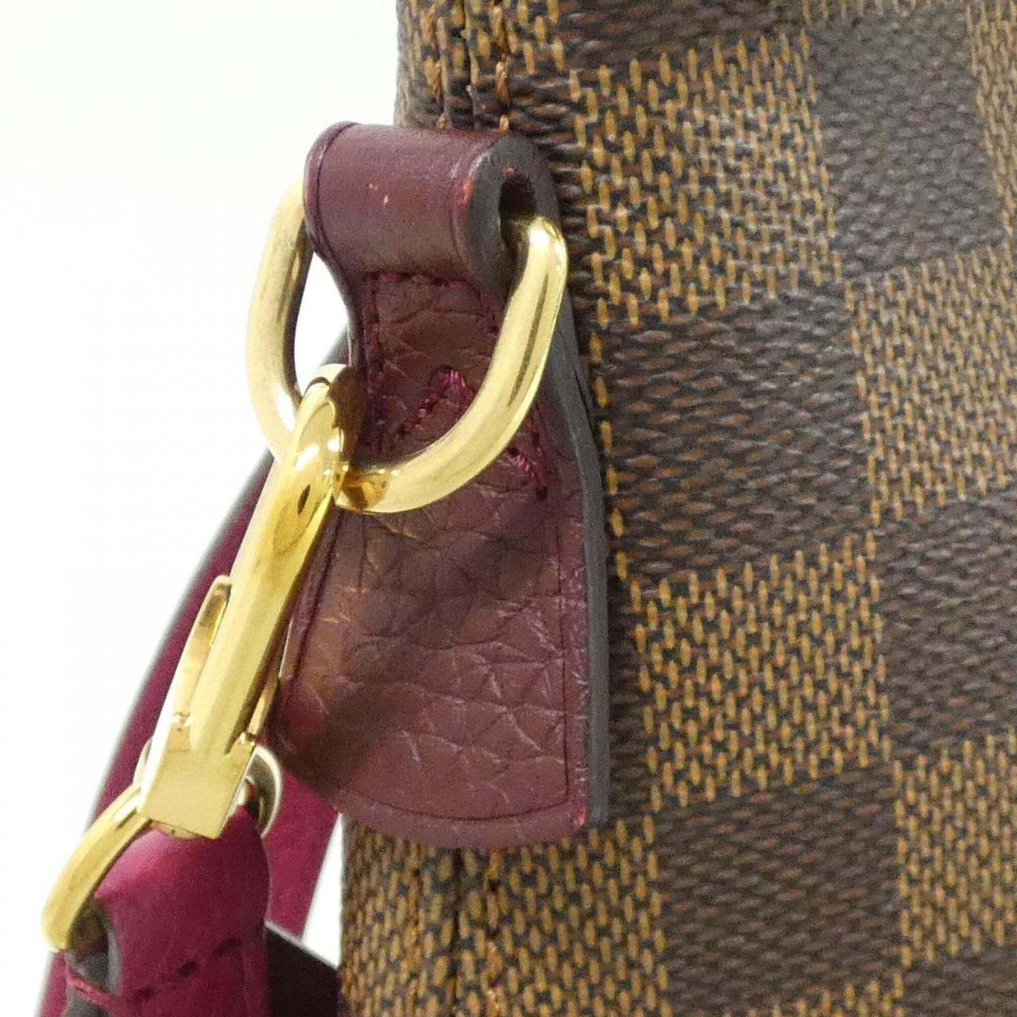 Louis Vuitton Ebene Fuchsia Coated Canvas Leather Handbag (Pre-Owned)