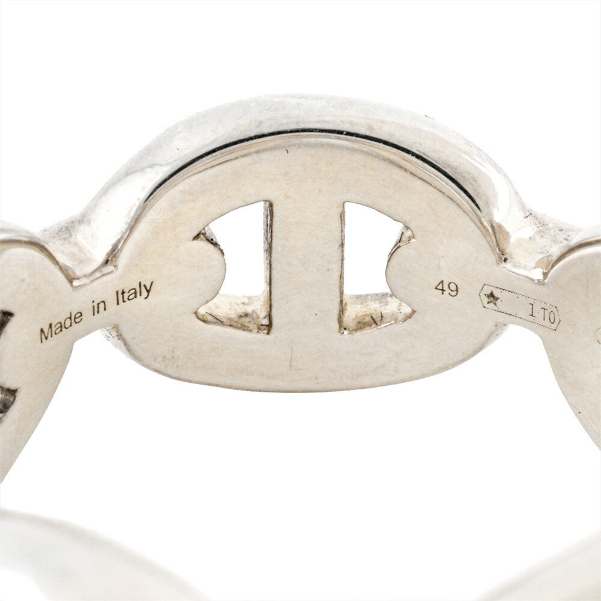 Hermes Silver Silver 925 Band Ring (Pre-Owned)