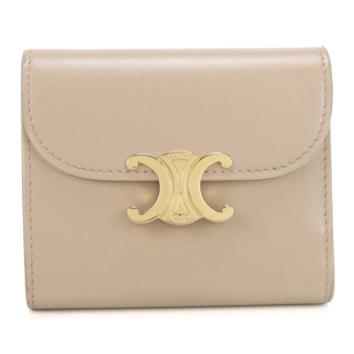 Celine Beige Leather Wallet (Tri-Fold) (Pre-Owned)