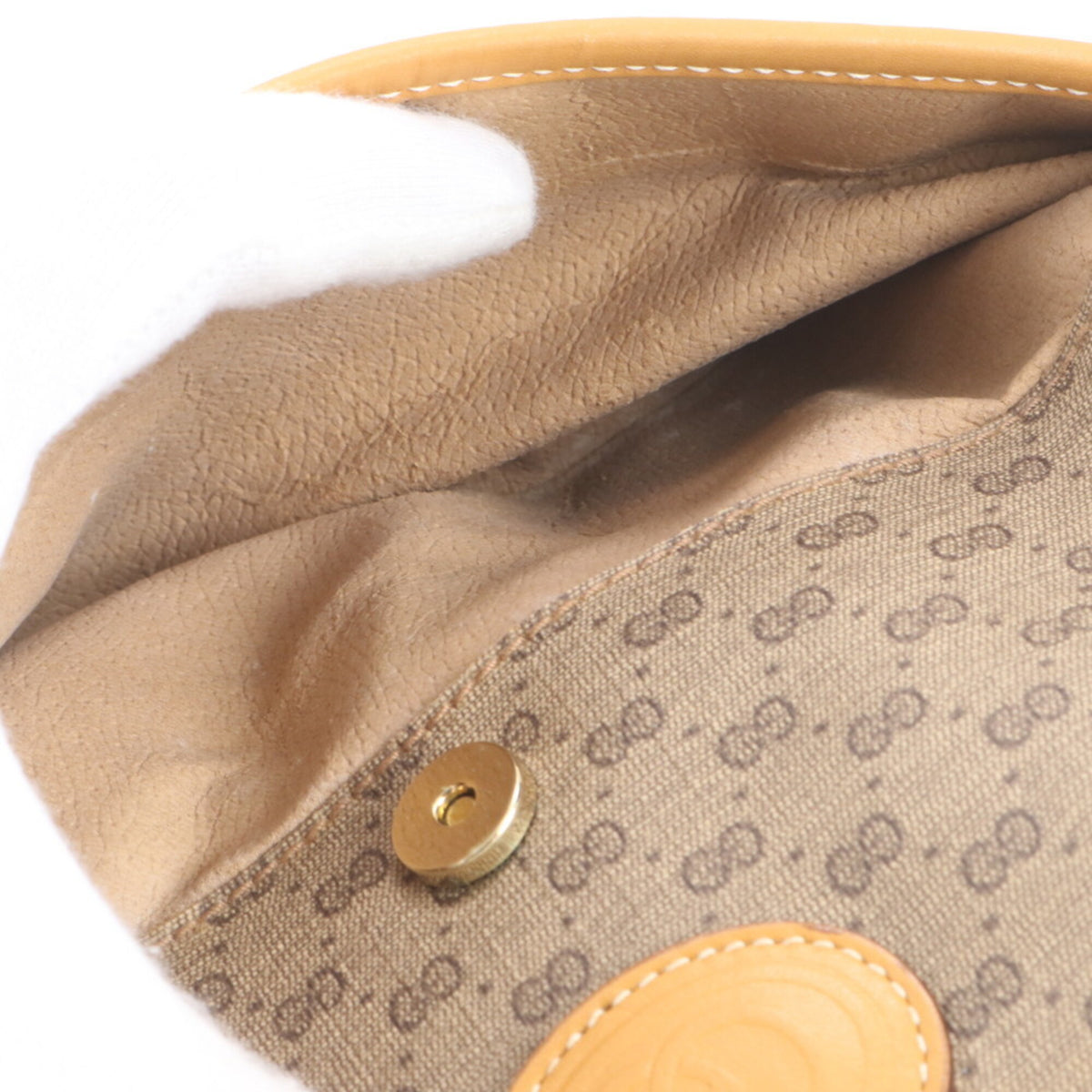 Gucci Brown Leather Coated Canvas Clutch Bag Pouch (Pre-Owned)