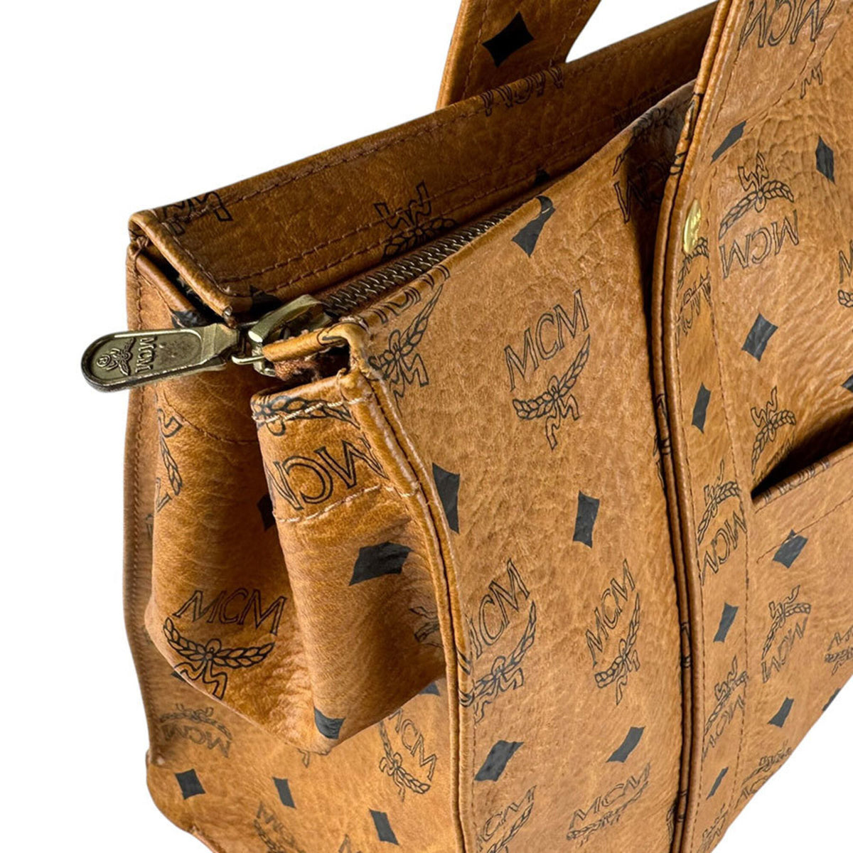 Mcm Black Brown Leather Shoulder Bag (Pre-Owned)