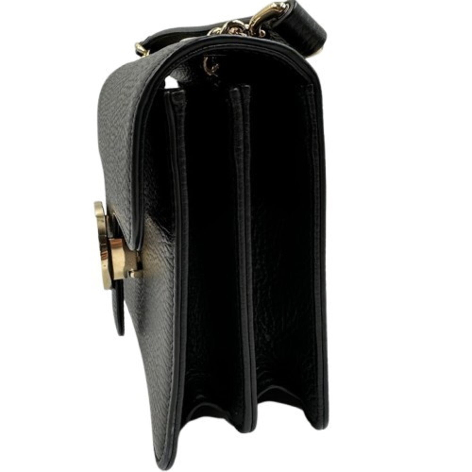 Gucci Gg Marmont Black Leather Shoulder Bag (Pre-Owned)
