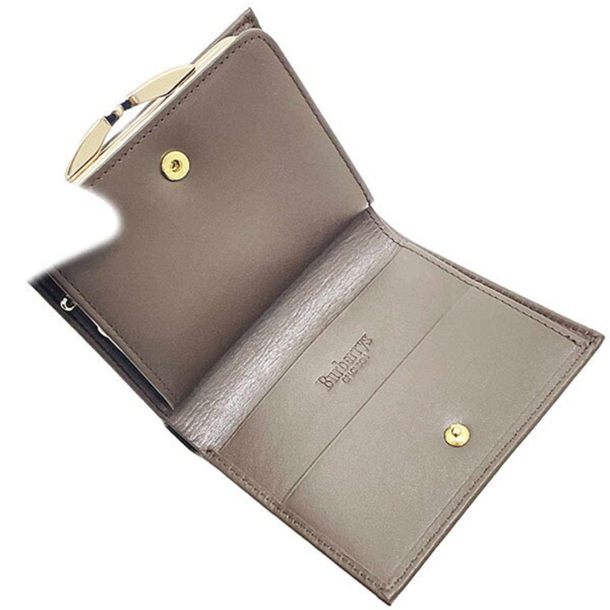 Burberry Beige Beige Brown Brown Canvas Leather Wallet (Bi-Fold) (Pre-Owned)
