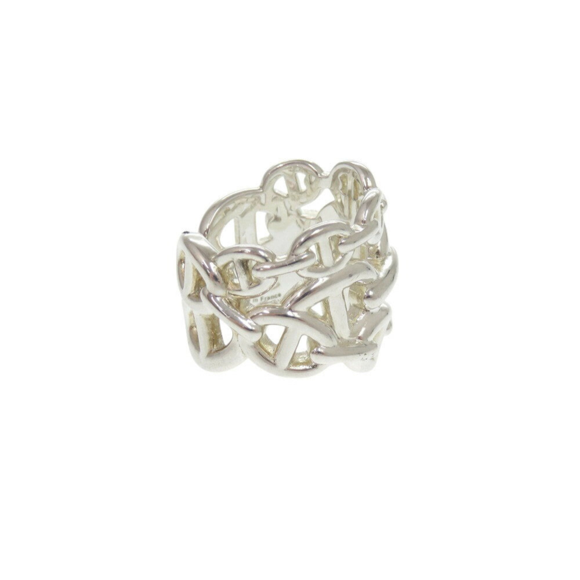 Hermes Silver Silver 925 Band Ring (Pre-Owned)
