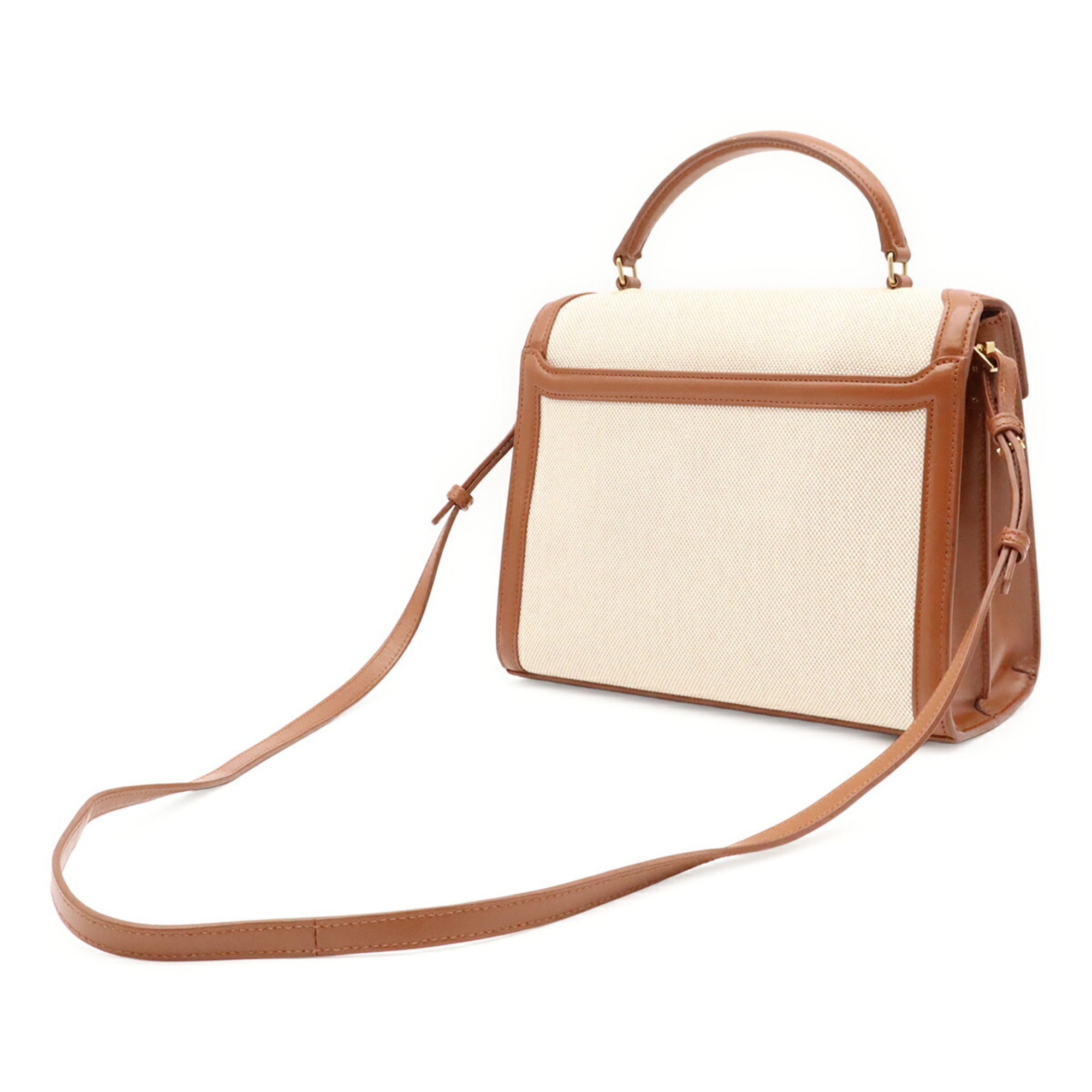Yves Saint Laurent Brown Canvas Handbag (Pre-Owned)