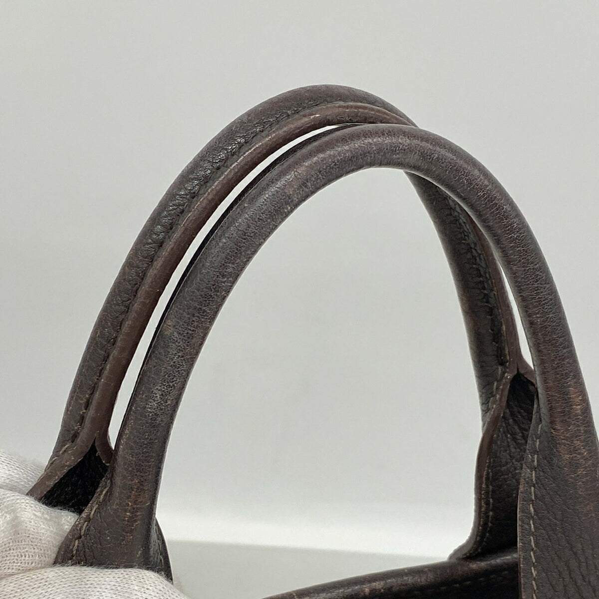 Hermes Brown Navy Toile H Tote Bag (Pre-Owned)